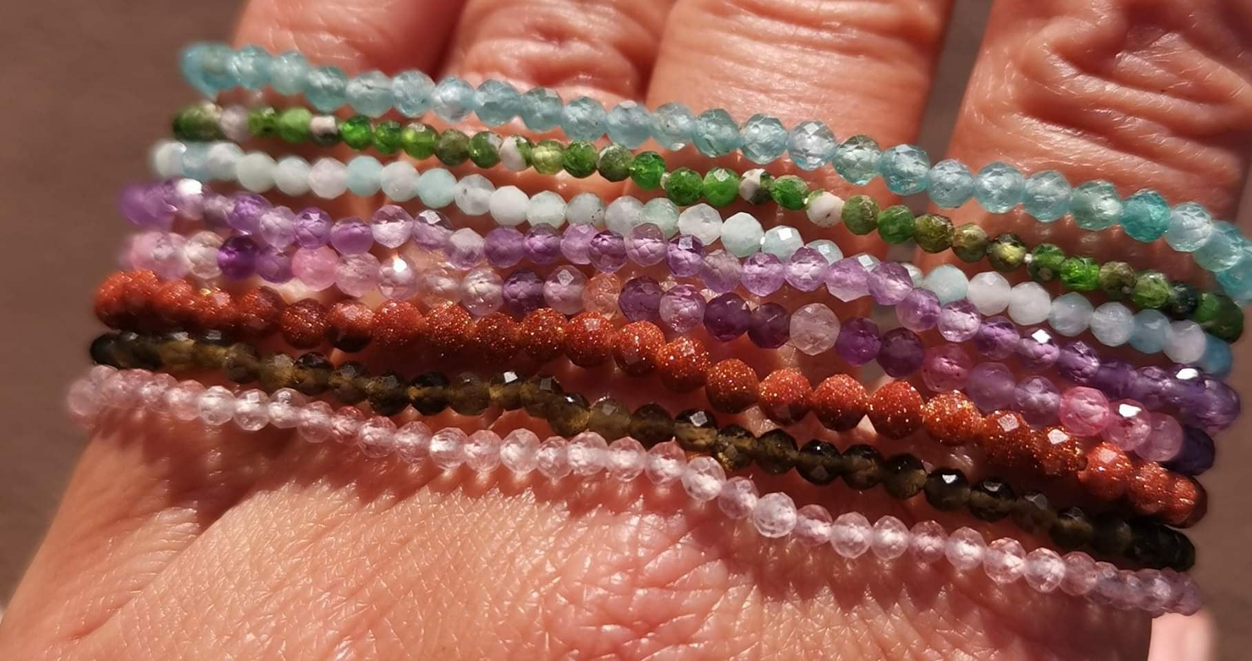 Edelstein Armband Schmuck 2 mm Armbändchen aus Heilstein