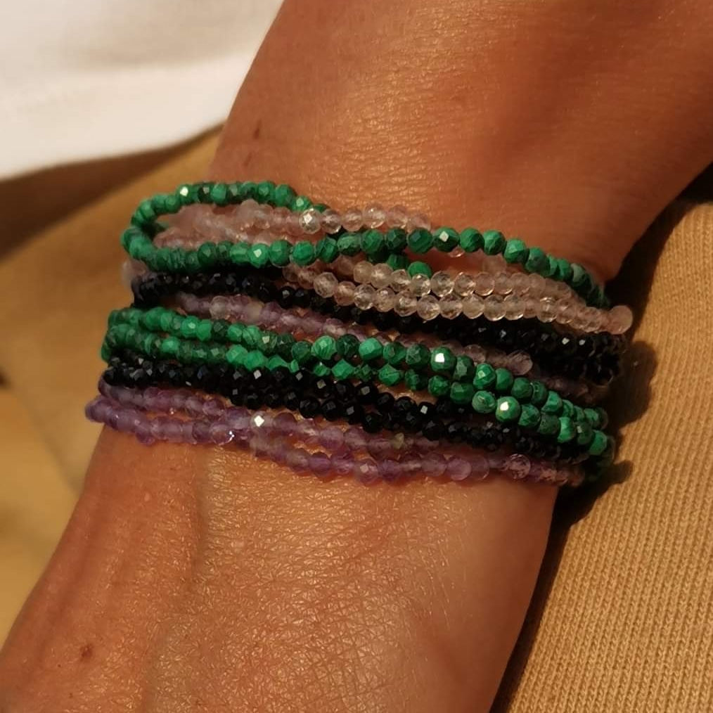 Malachit Amethyst Turmalin Erbeerquarz samaki Edelstein Armbänder