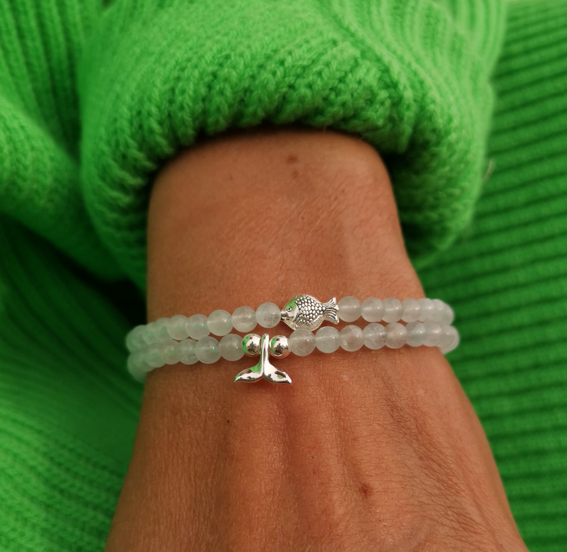 Wal Koi Fisch Aquamarin Karma Armband Mallorca samaki Can Picafort