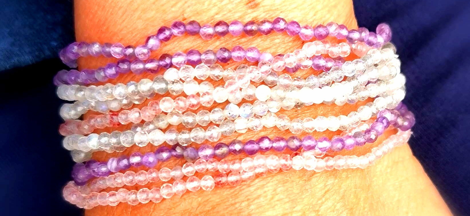 Labradorit Mondstein Amethyst Quarz Edelstein Heilstein Karma Armbänder