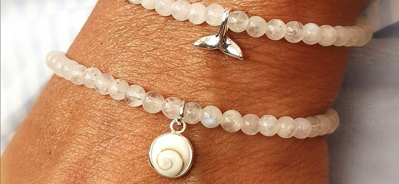 Mondstein Schmuck Mallorca Mondsteinarmband samaki Can Picafort samakishop Wal Flosse Shiva Auge