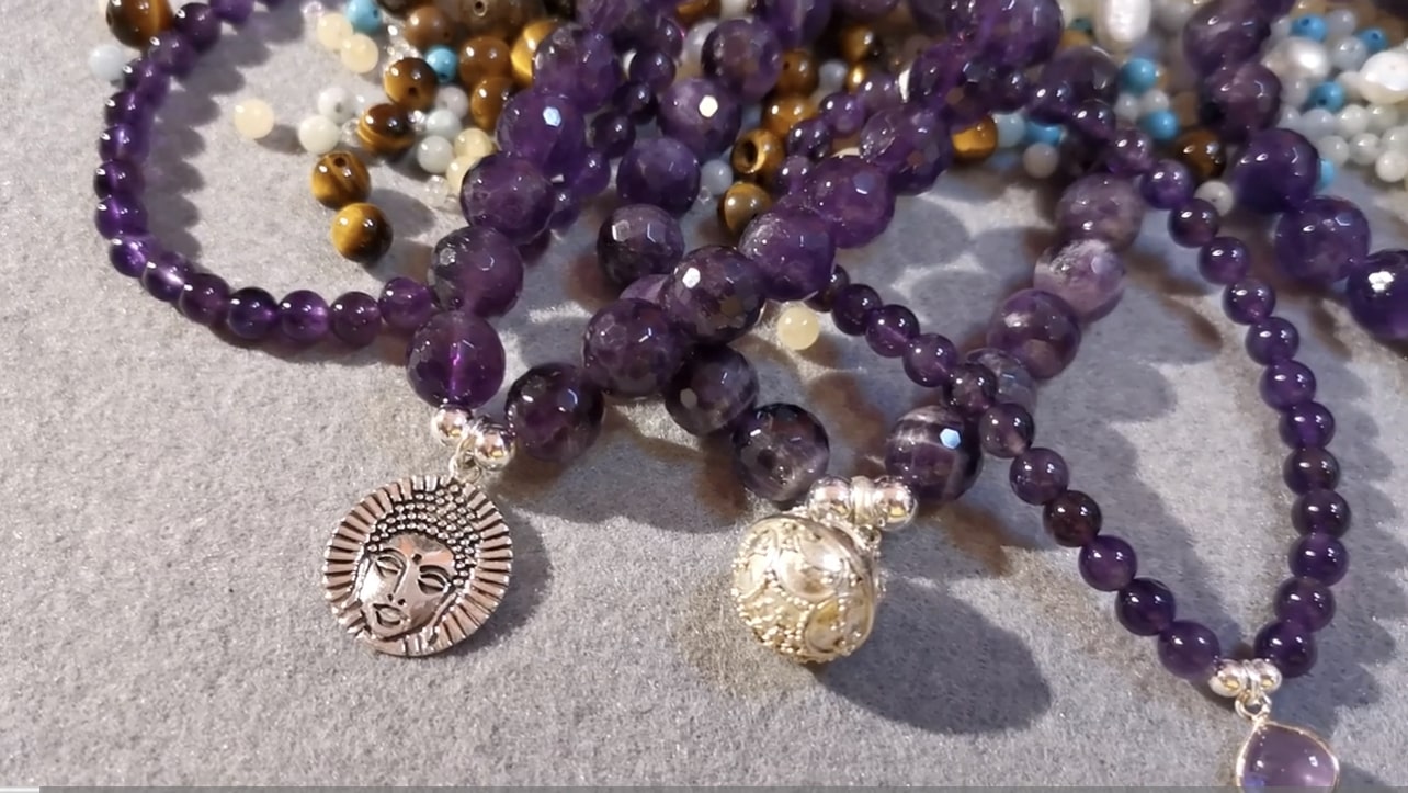 neue Engelsrufer Amethyst Karma Edelstein Heilstein Armbänder, Klangkugel Boho Schmuck