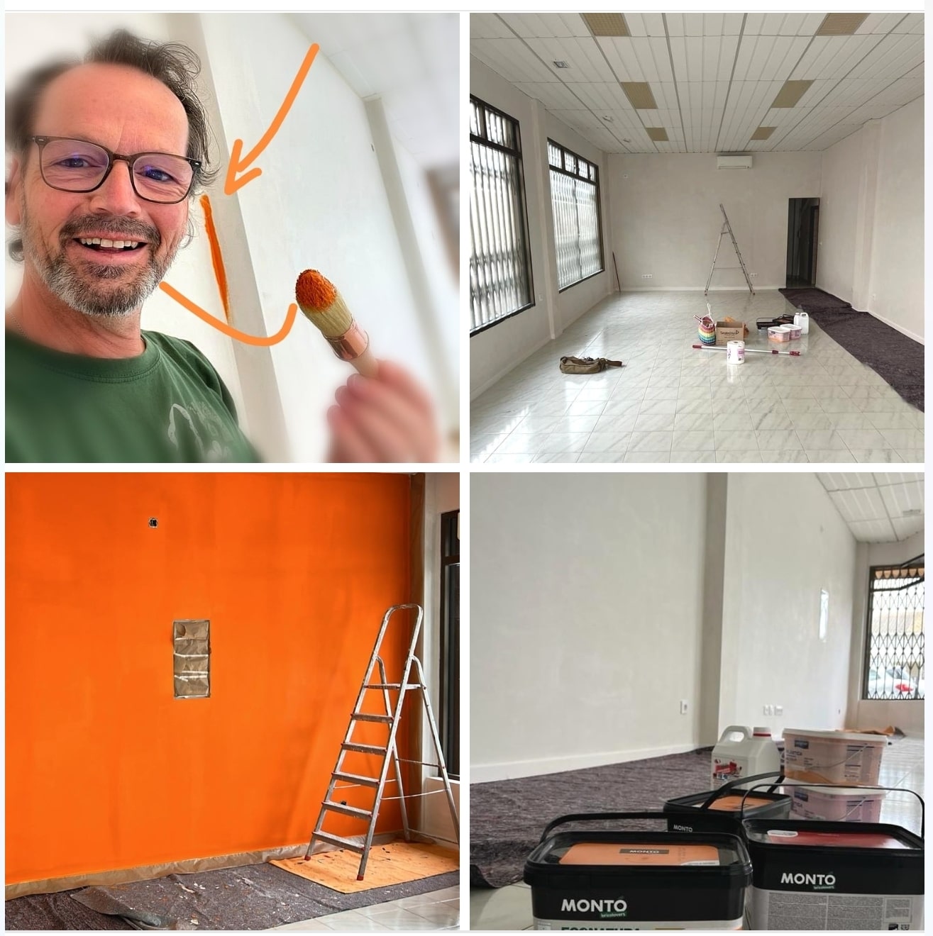 der erste orange farbene Pinselstrich 🧡