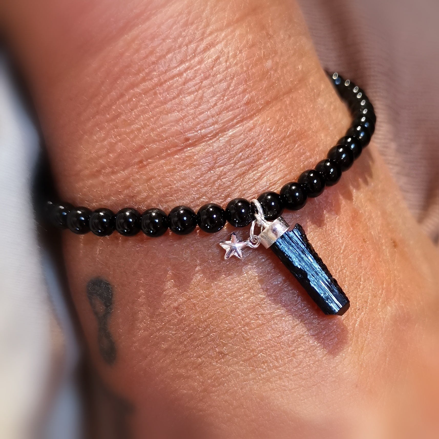 Turmalin Seestern Karma Edelstein Heilstein Armband, mit Turmalin Spitze, AA Qualität - Ausdauer, Kraft, Seinswille