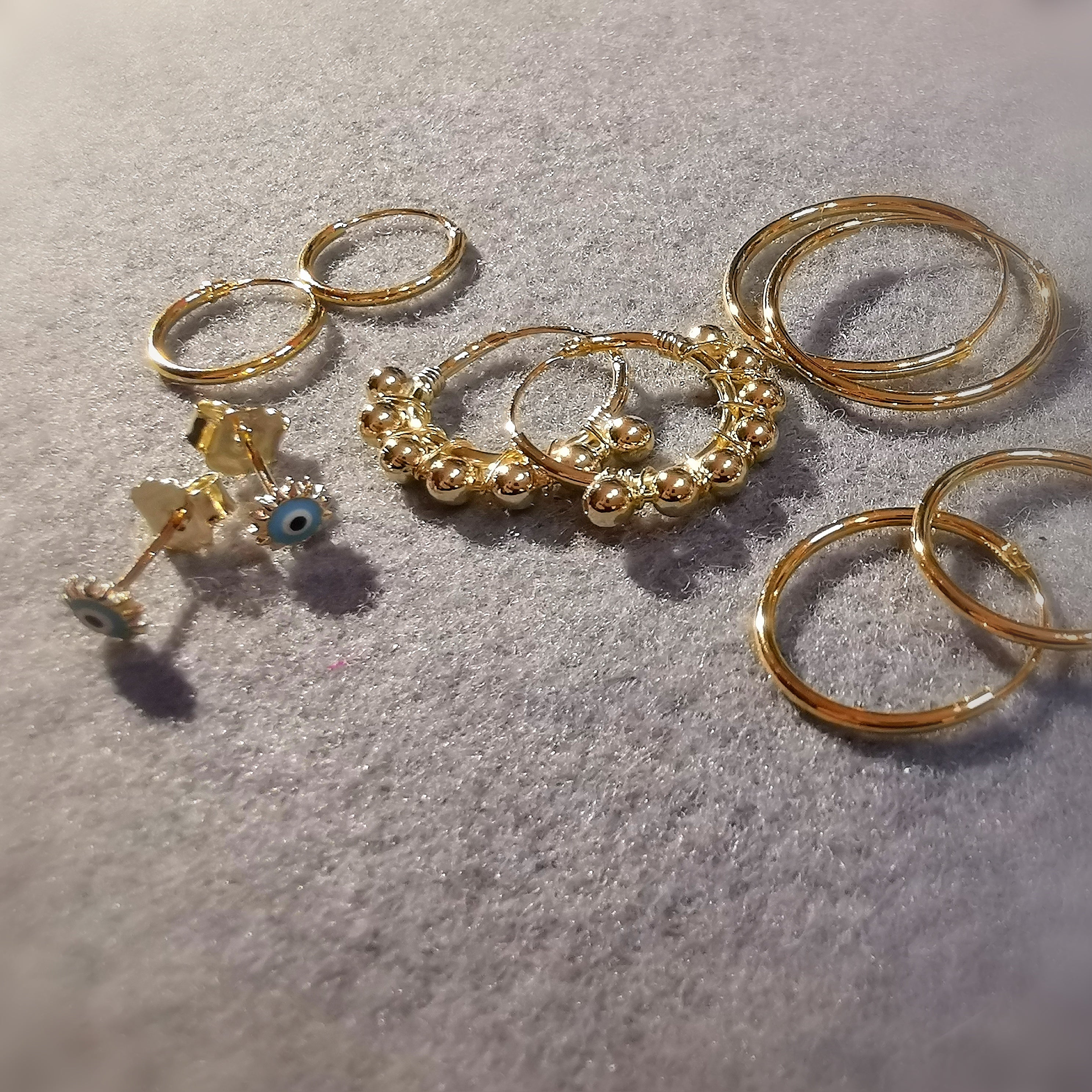 Gold Creolen Ohrringe, edler Hippie Ohrschmuck 15 mm vergoldet, Lust auf Sommer