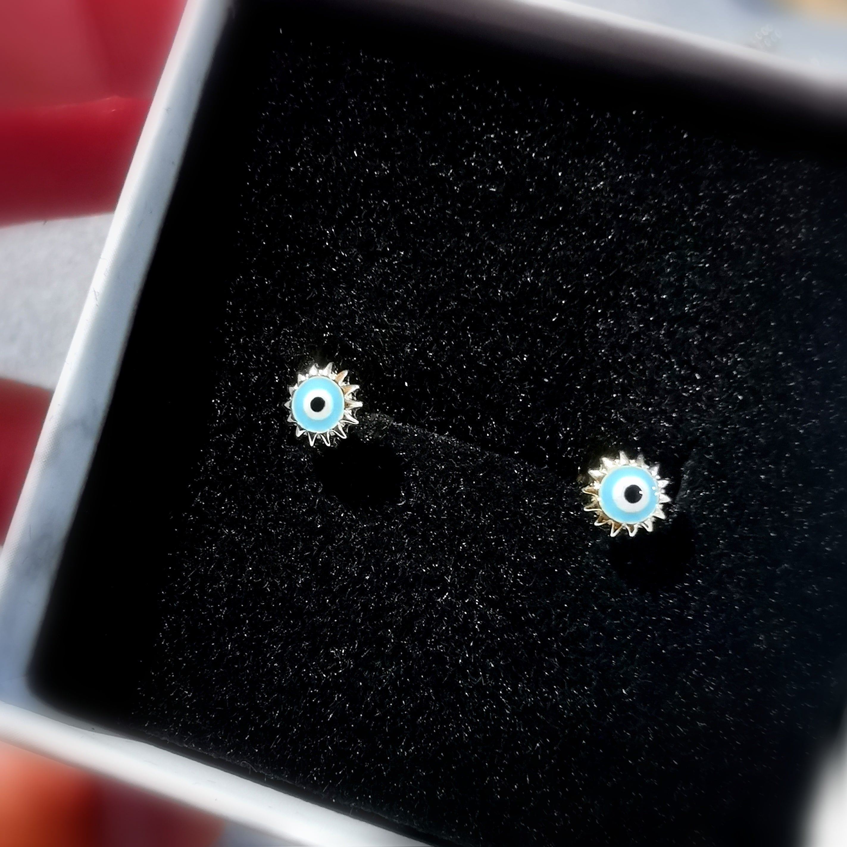 🧿 Eye of Nazar – gold-plated earrings, consecrated for protection & light