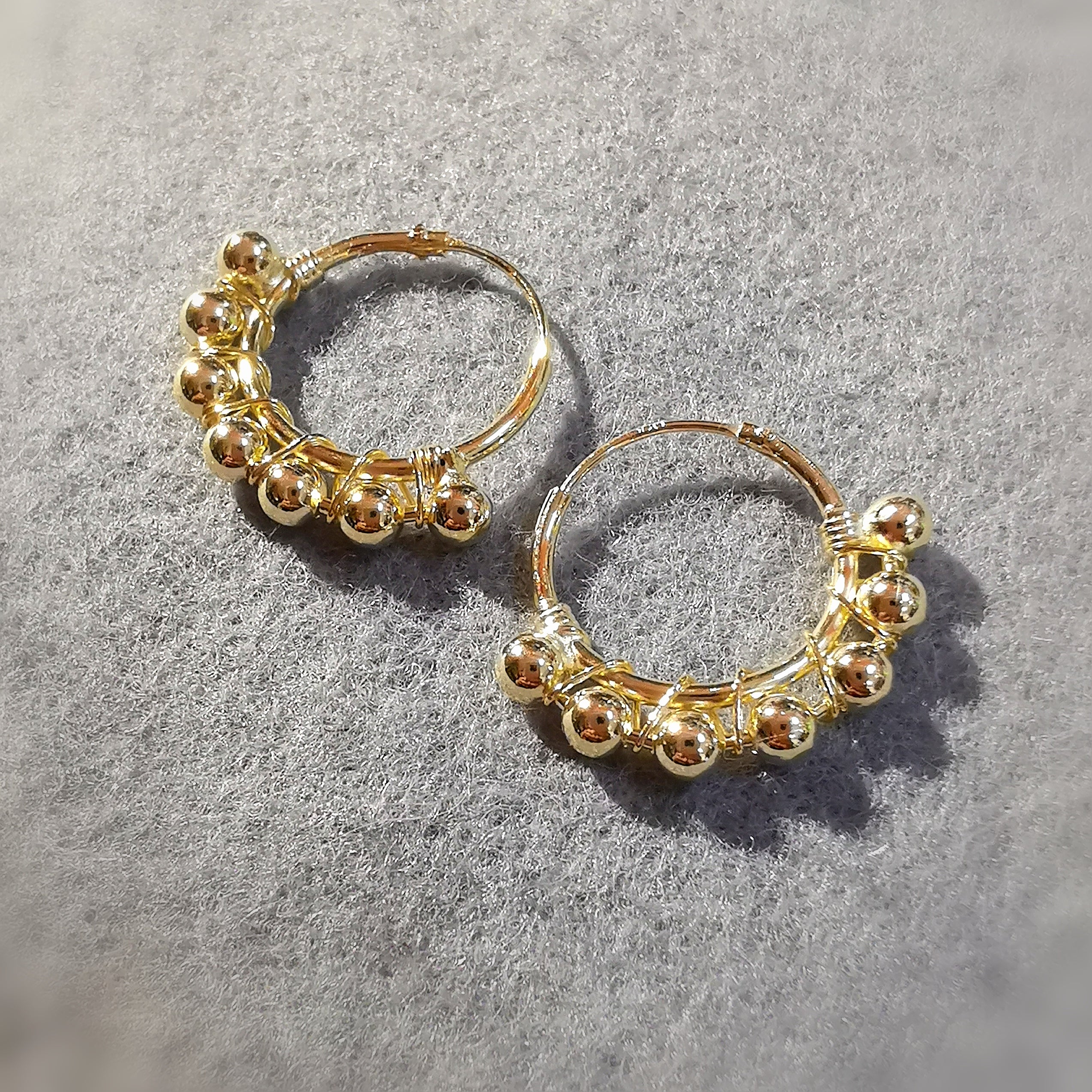 Gold Creolen Ohrringe, edler Hippie Ohrschmuck vergoldet, Lust auf Sommer