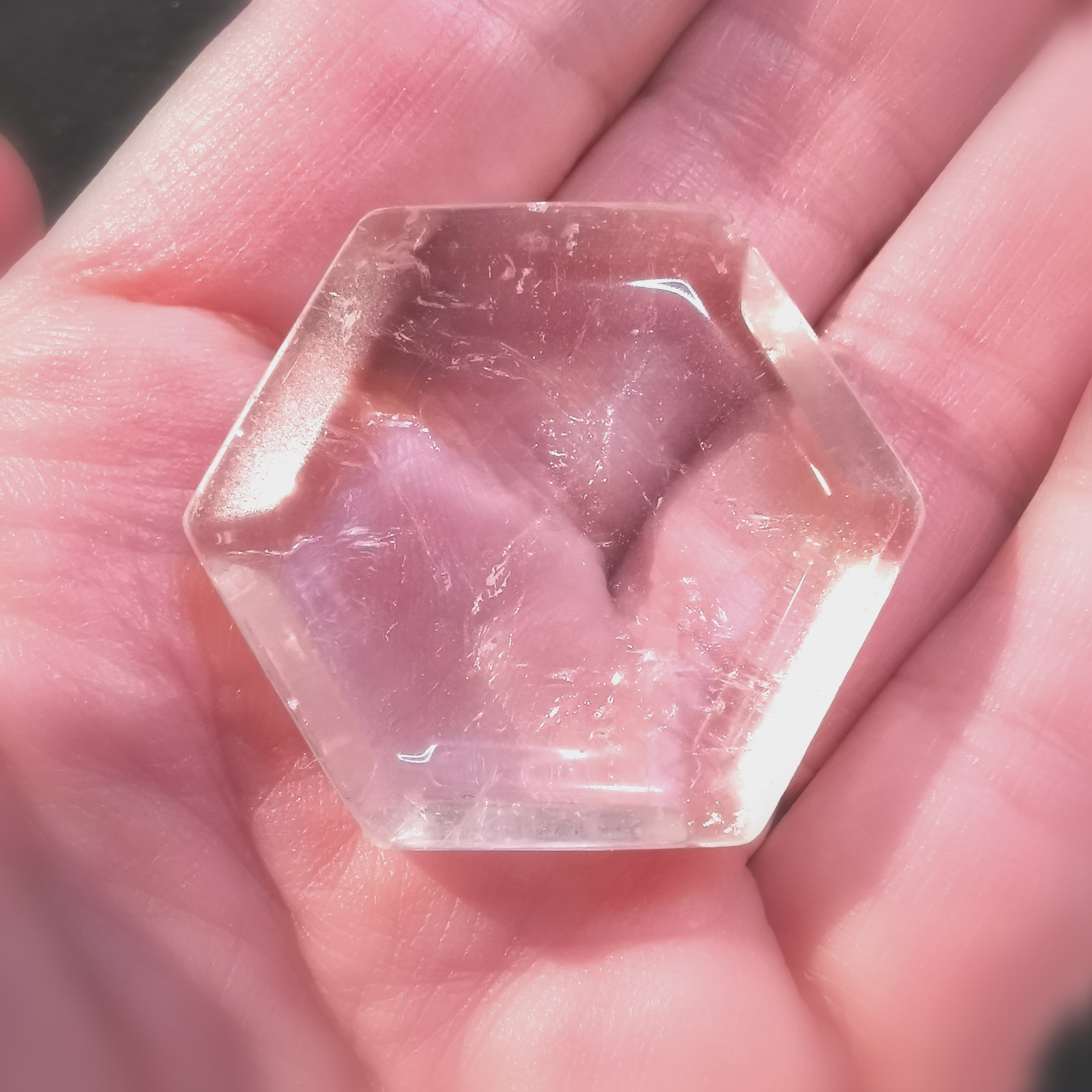 geweiht: Feenstein Edelstein Heilstein, Bergkristall Handschmeichler Chakra Taschenstein, "ich bin in meiner Harmonie"