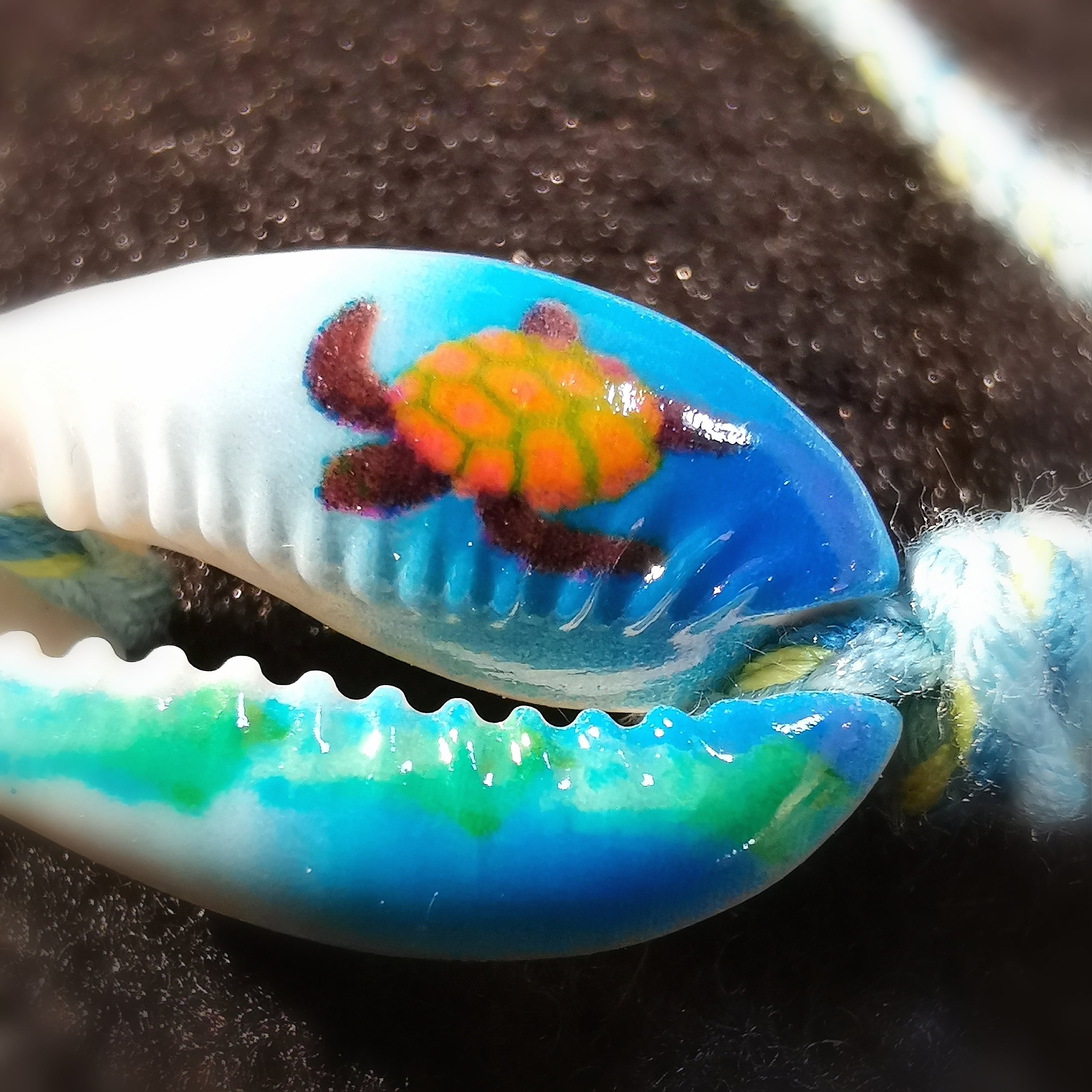 Schildkröte Wasserschildkröte Muschel Karma Armband, Boho Schmuck, geweiht - Freiheit und Harmonie