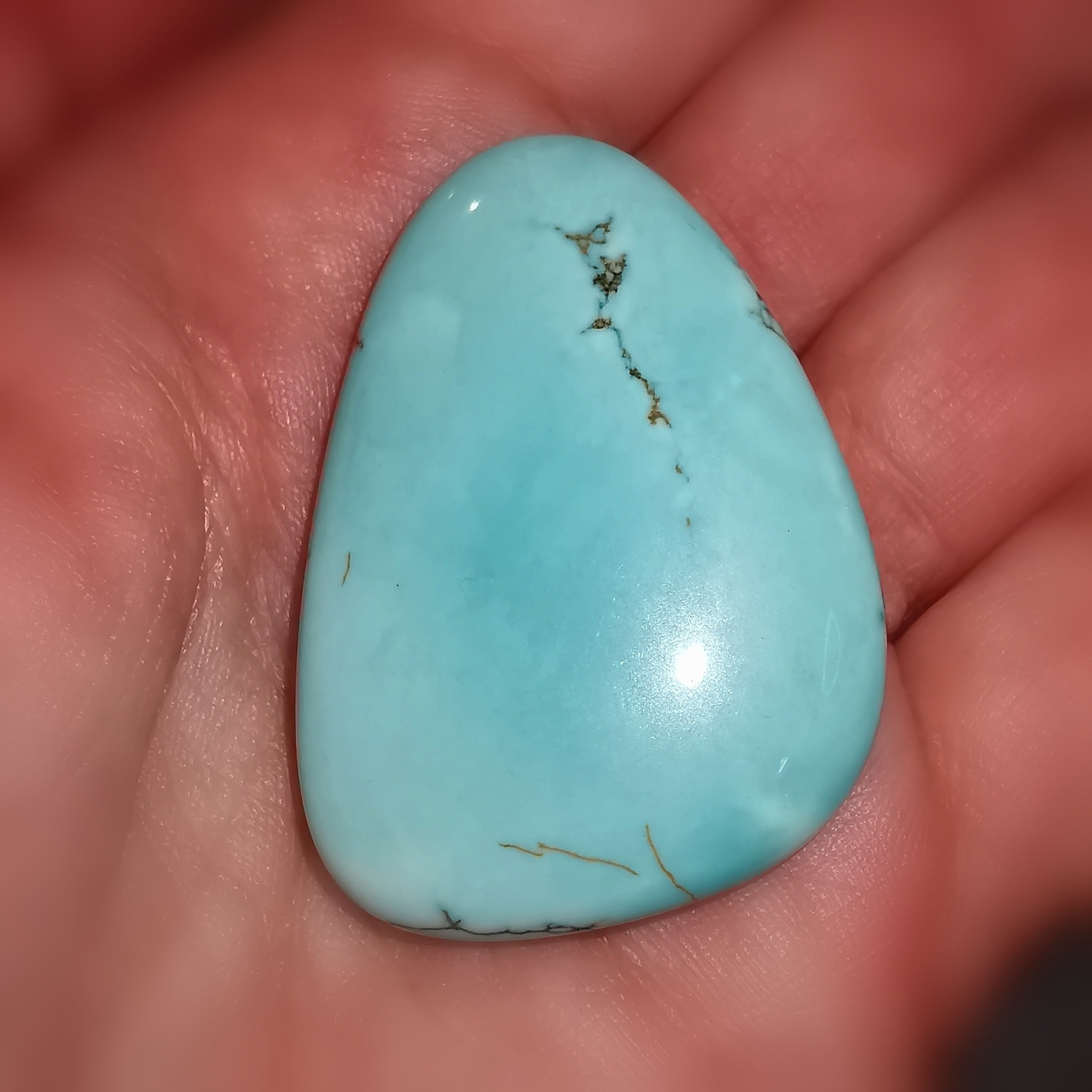 Howlith Türkis Scheibenstein Edelstein, Reiki Yoga Heilstein, Taschenstein Talisman, Heilstein zur Meditation und Entspannung