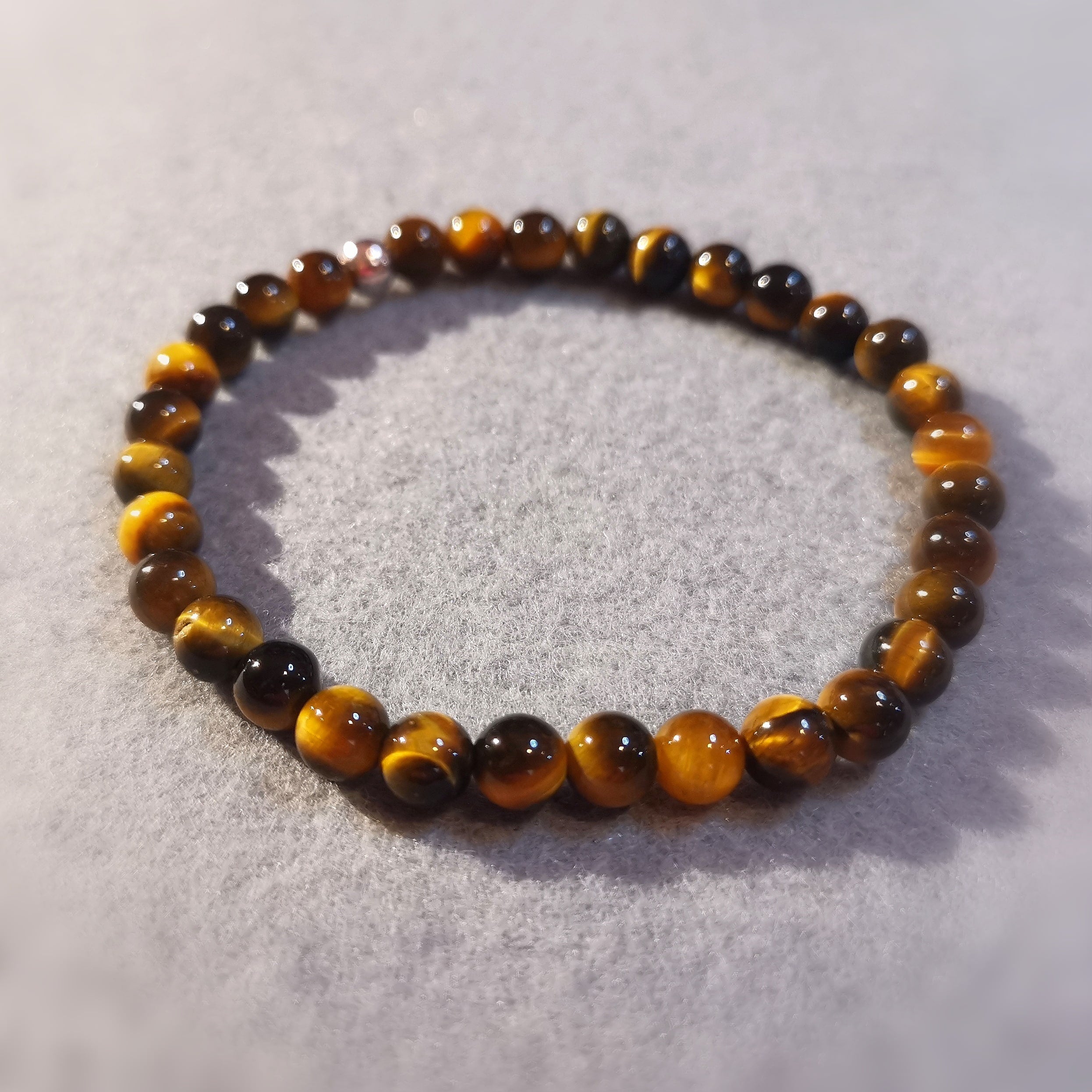 Tigerauge Edelstein Heilstein Armband AA Qualität 6 mm L/XL - Kraft und Mut