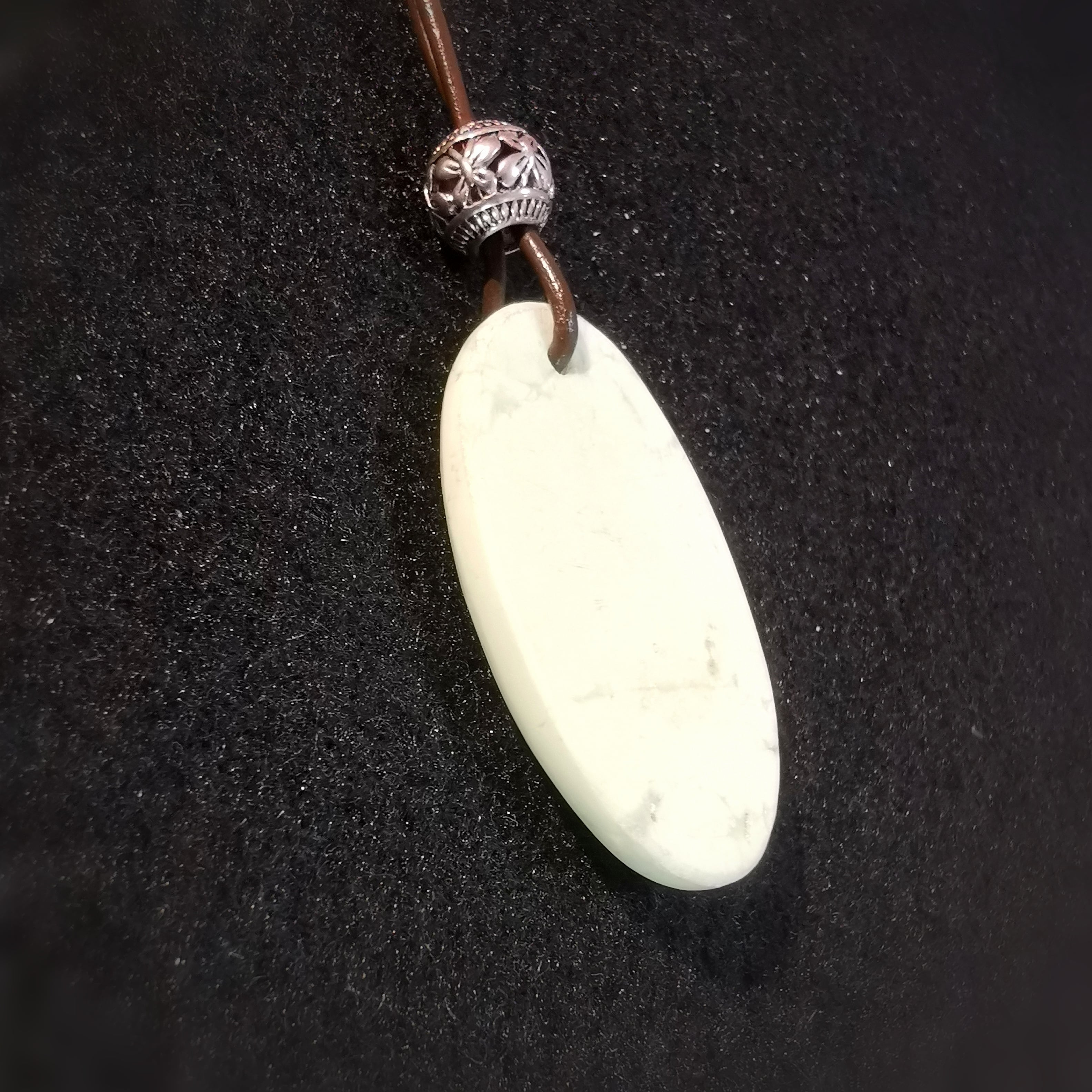 Chrysopras Tropfen Edelstein Heilstein Karma Kette Leder Herzchakra - Hoffnung