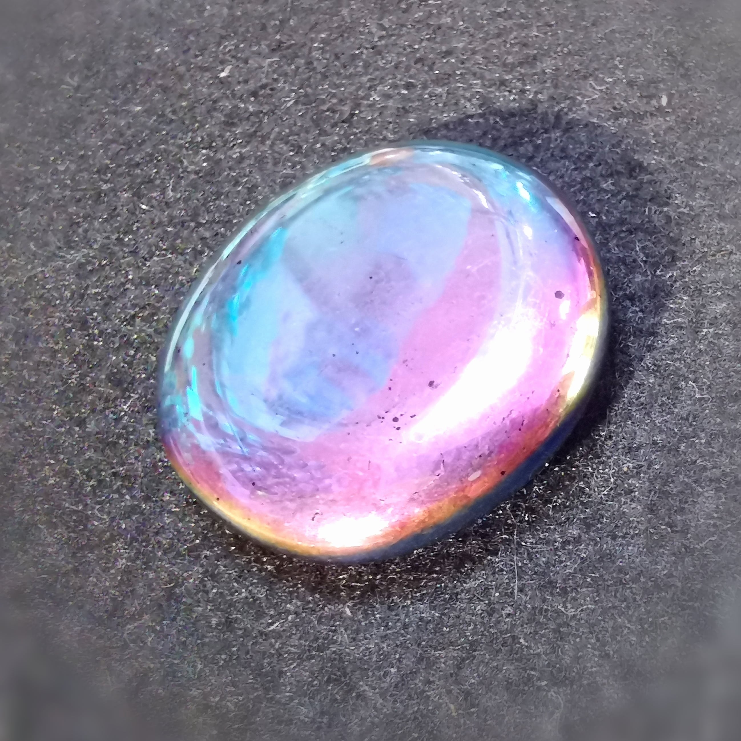 Aqua Aura Heilstein Edelstein Handschmeichler Scheibenstein XL - Karmaerlösung, Grunderneuerung