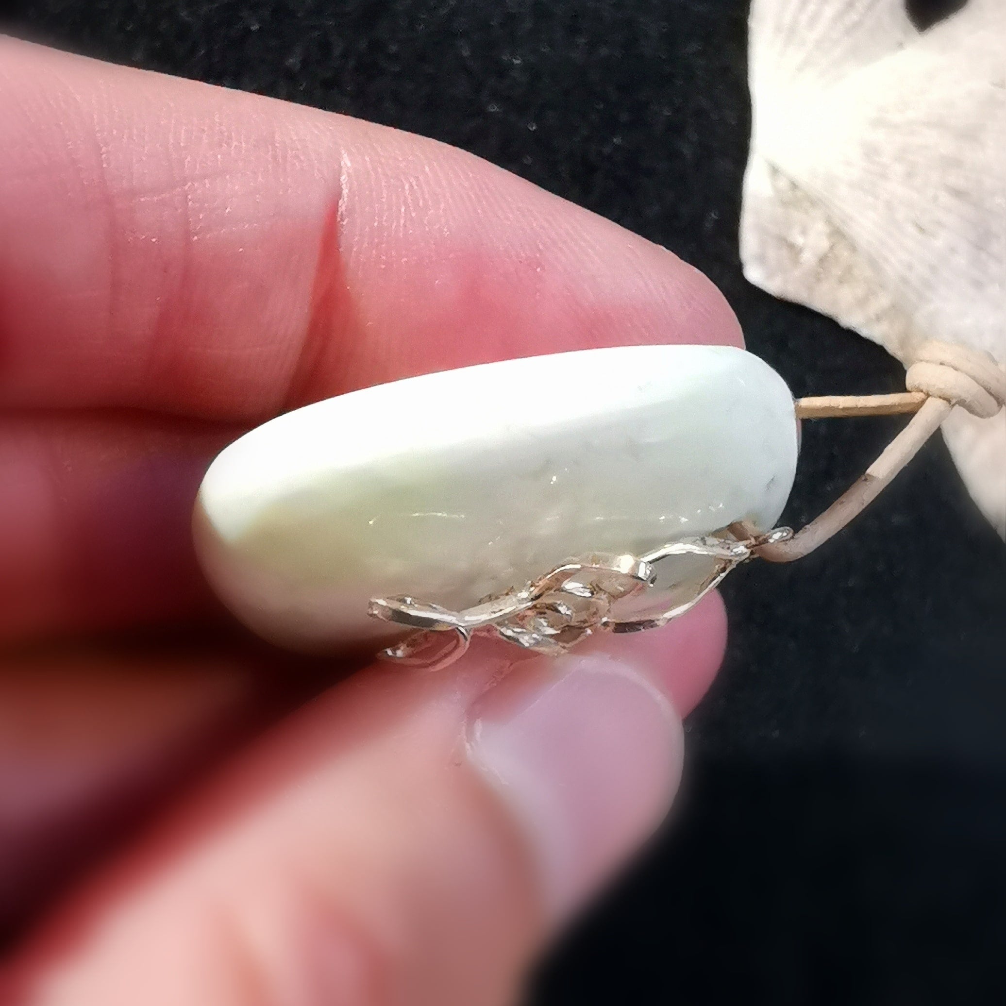 Chrysopras Seestern Krafttier Edelstein Heilstein Karma Kette Leder, geweiht - Hoffnung