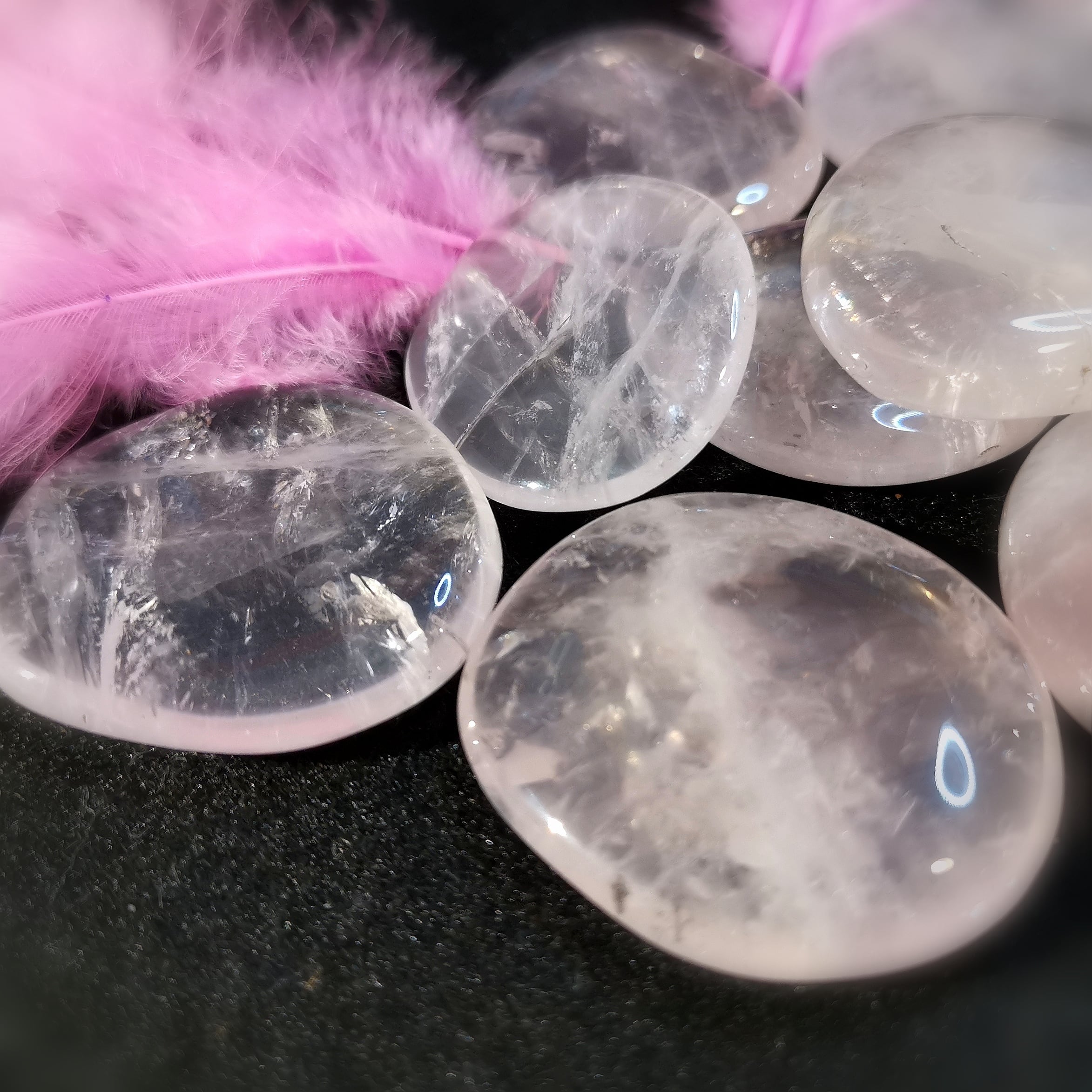 geweihter Rosenquarz Handschmeichler Edelstein Heilstein - Reiki, Yoga, Meditation - Licht und Liebe
