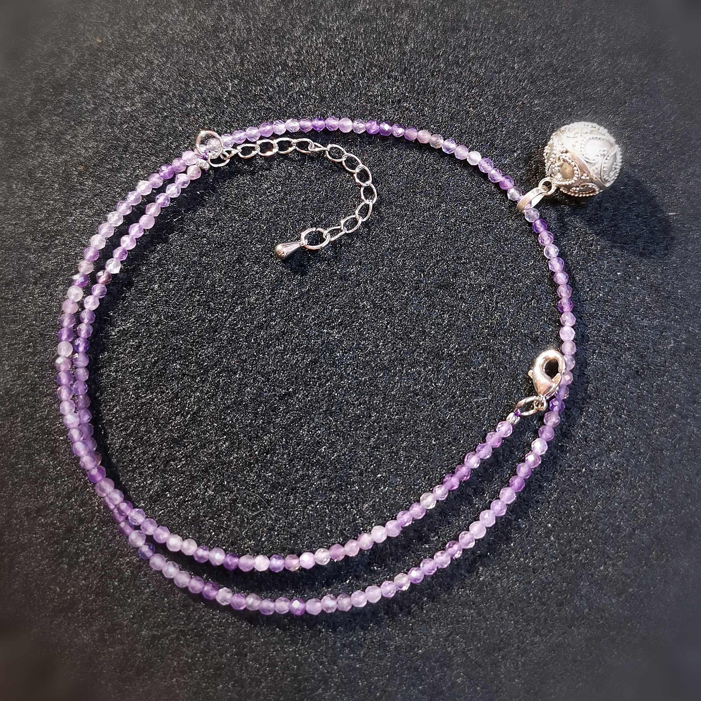 Engelsrufer Sterlingsilber Amethyst Edelstein Heilstein Kette 40 -45 cm - innerer Frieden