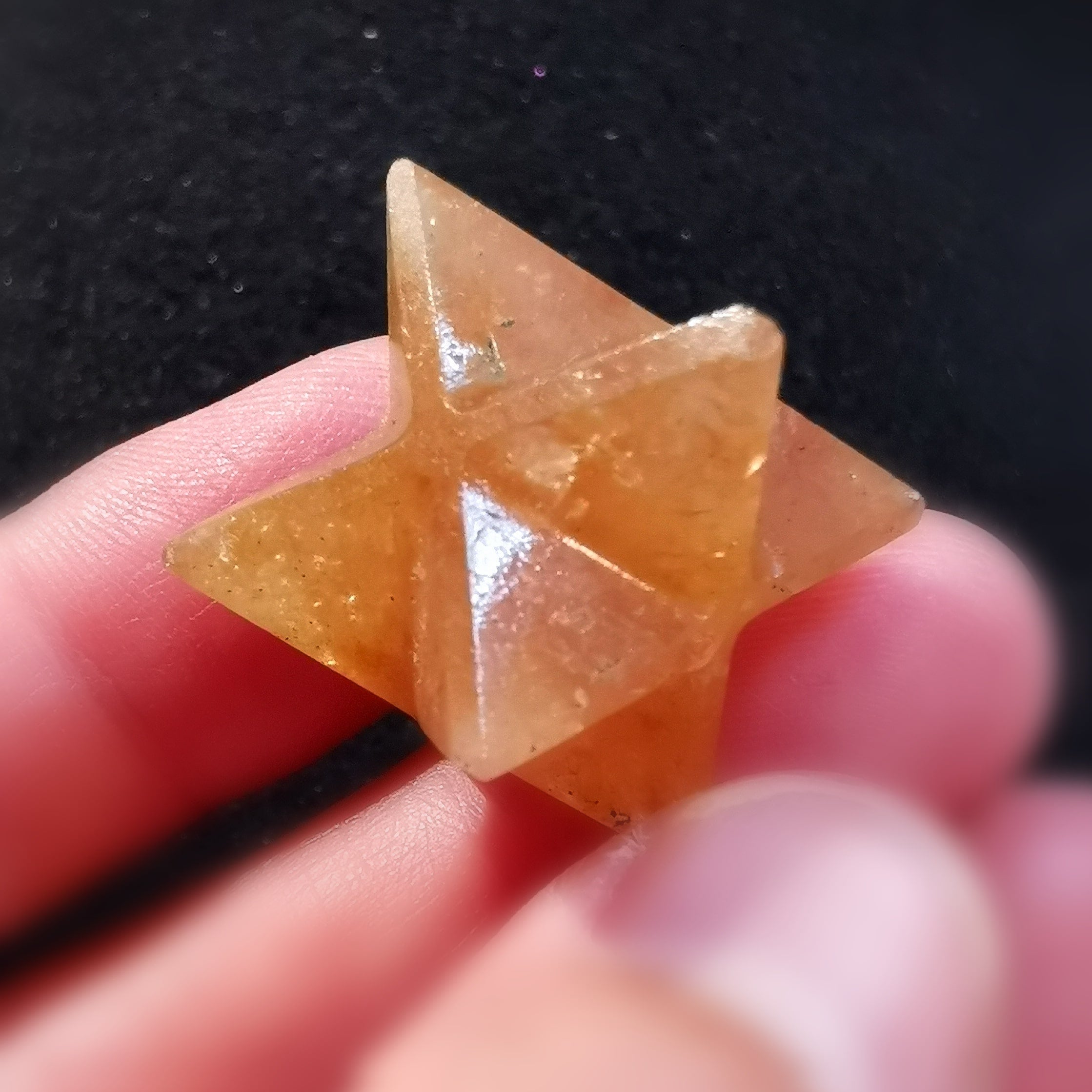 Merkaba Stein Roter Quarz Edelstein Heilstein, Chakra Meditation "alles ist Energie" - Kraft