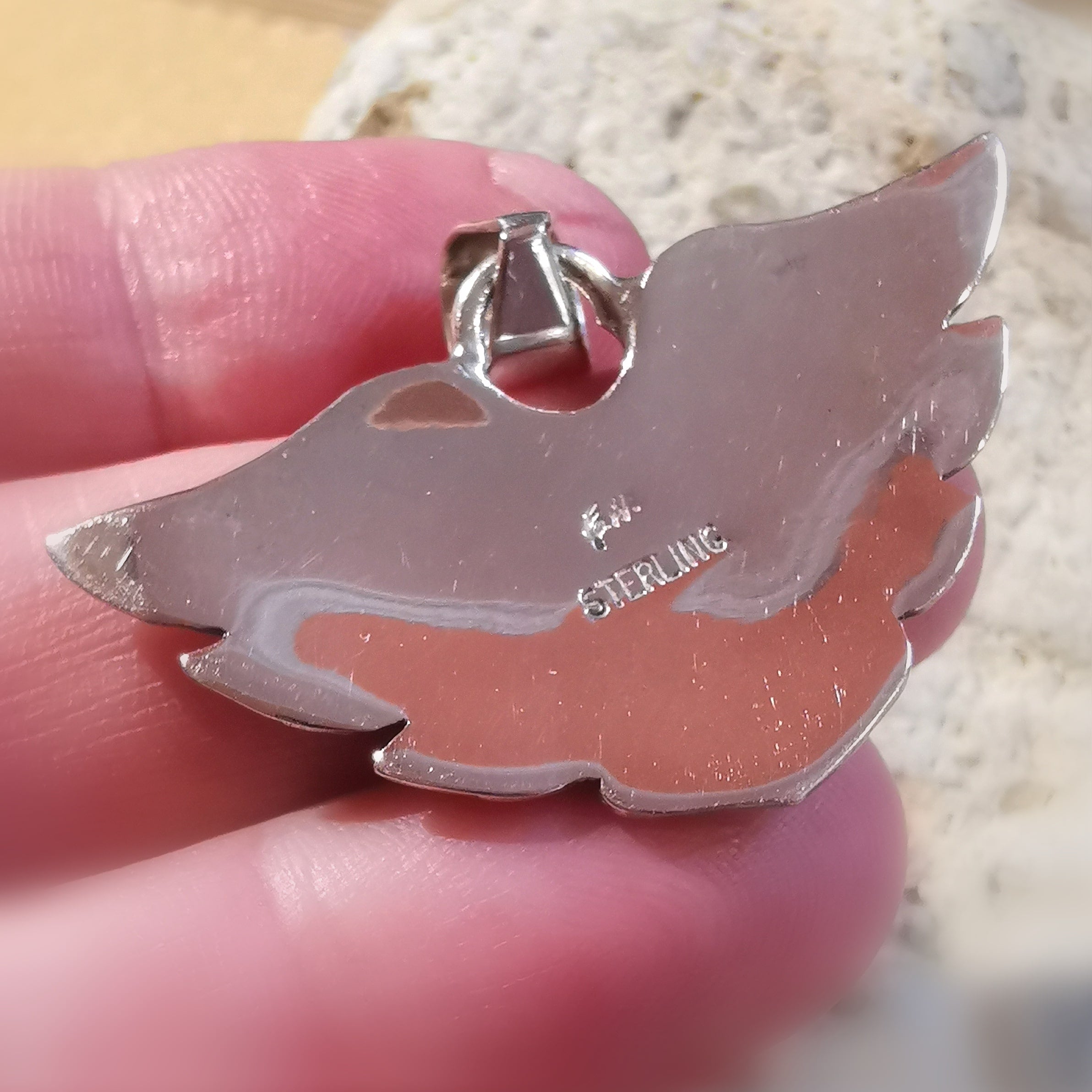 Engelsflügel Herzchakra Anhänger – Ethno Schmuck aus Navajo Handarbeit