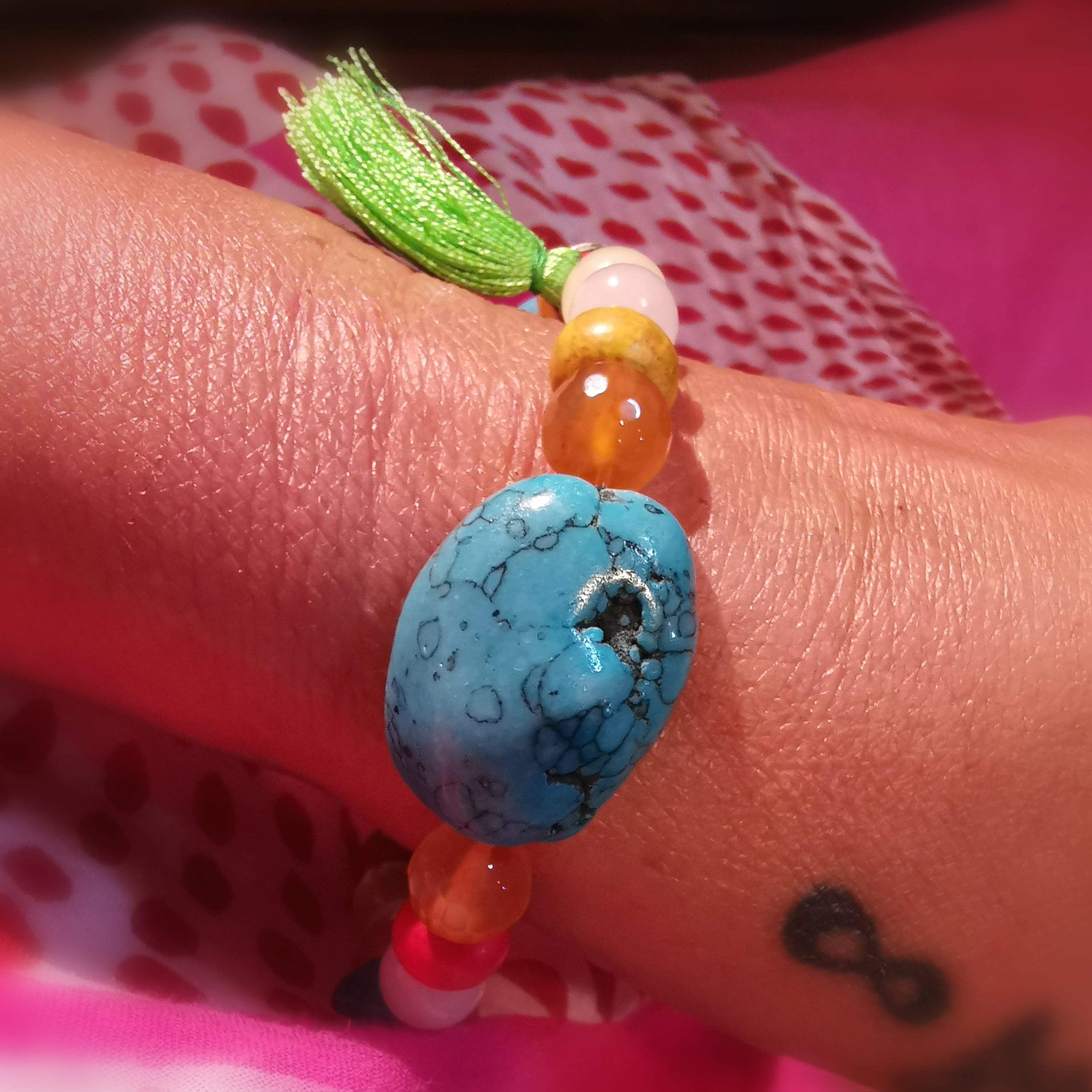 geweiht: Edelstein Heilstein Holz Mix, 1000 Kostbarkeiten, Aura Chakra Boho Karma Armband, bunt, Urlaubsgefühl