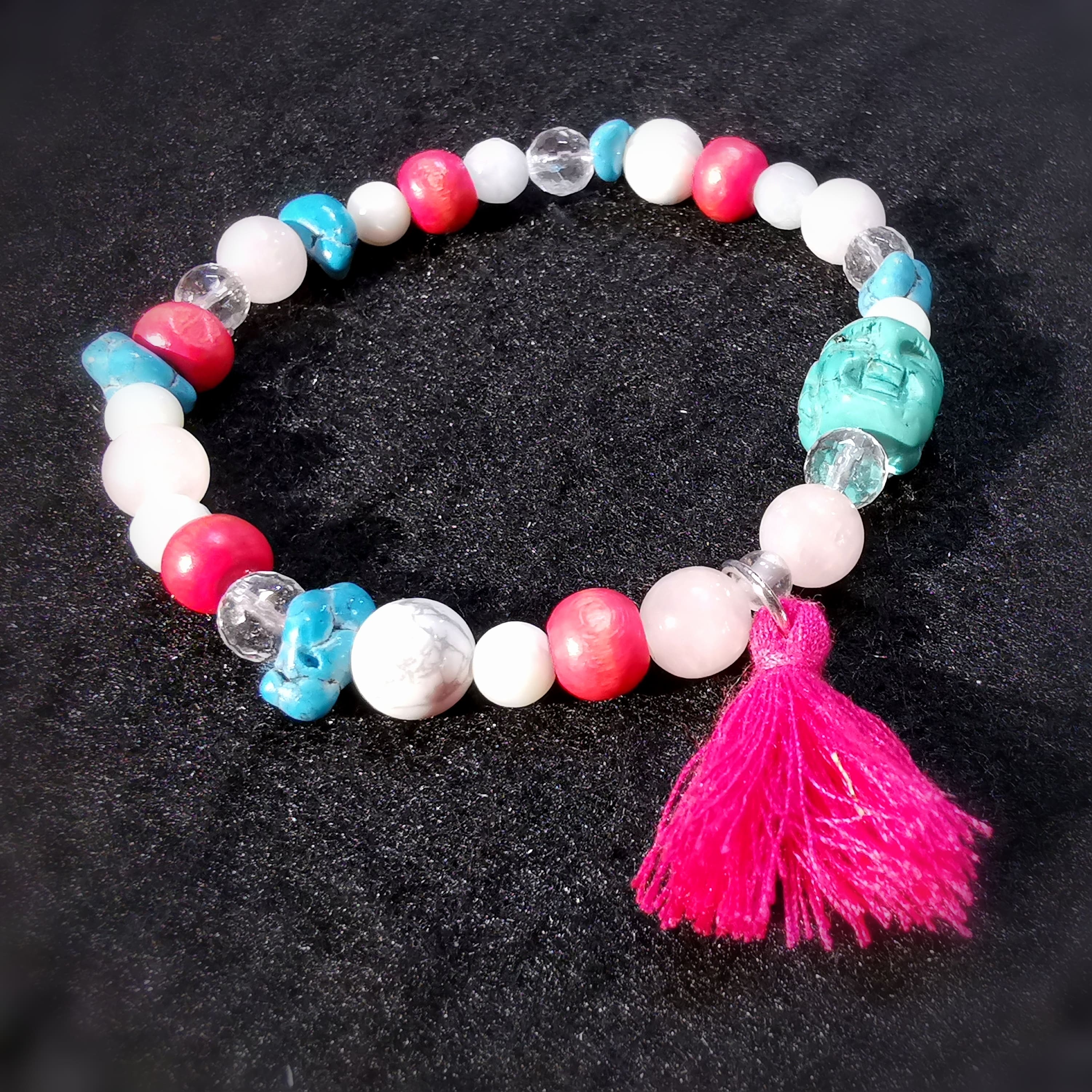 "mein Schutzgeist" Beschützer Karma Armband, Edelstein Heilstein Holz Mix, Aura Chakra Schmuck, Licht und Liebe