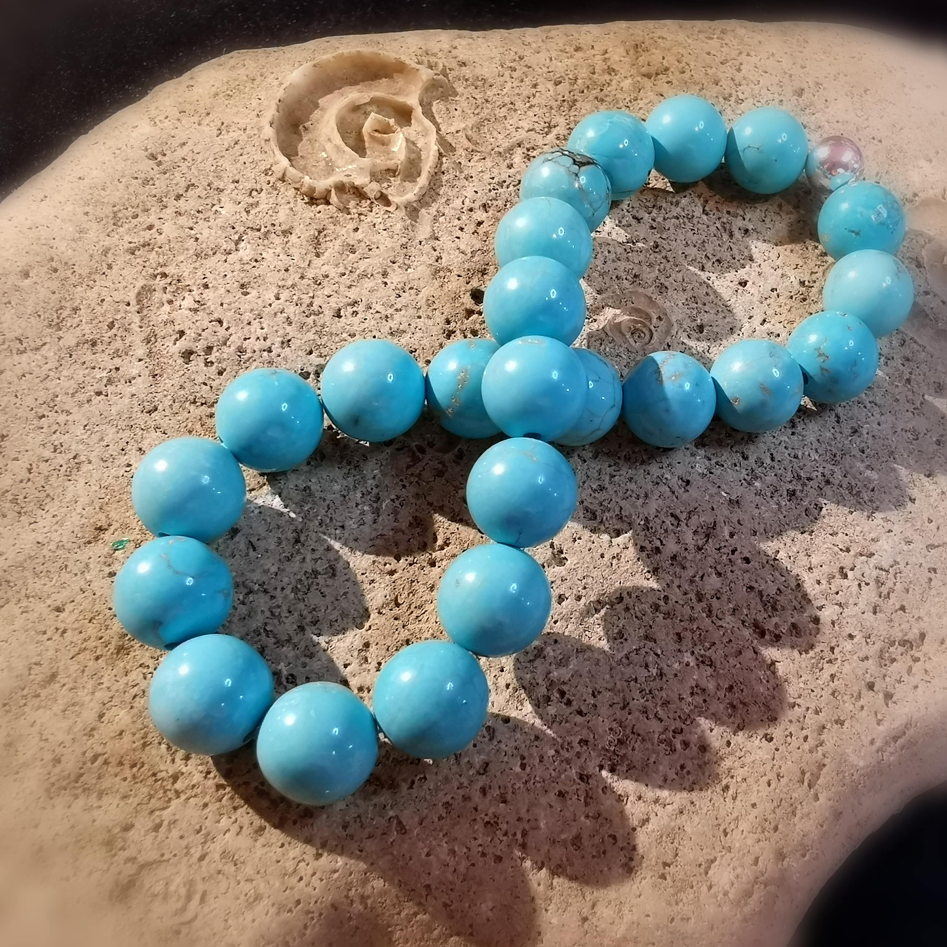 Tibet Türkis Karma Armband für den Mann / unisex, 18 cm, Chakra Schmuck, Erkenntnis und Freiheit