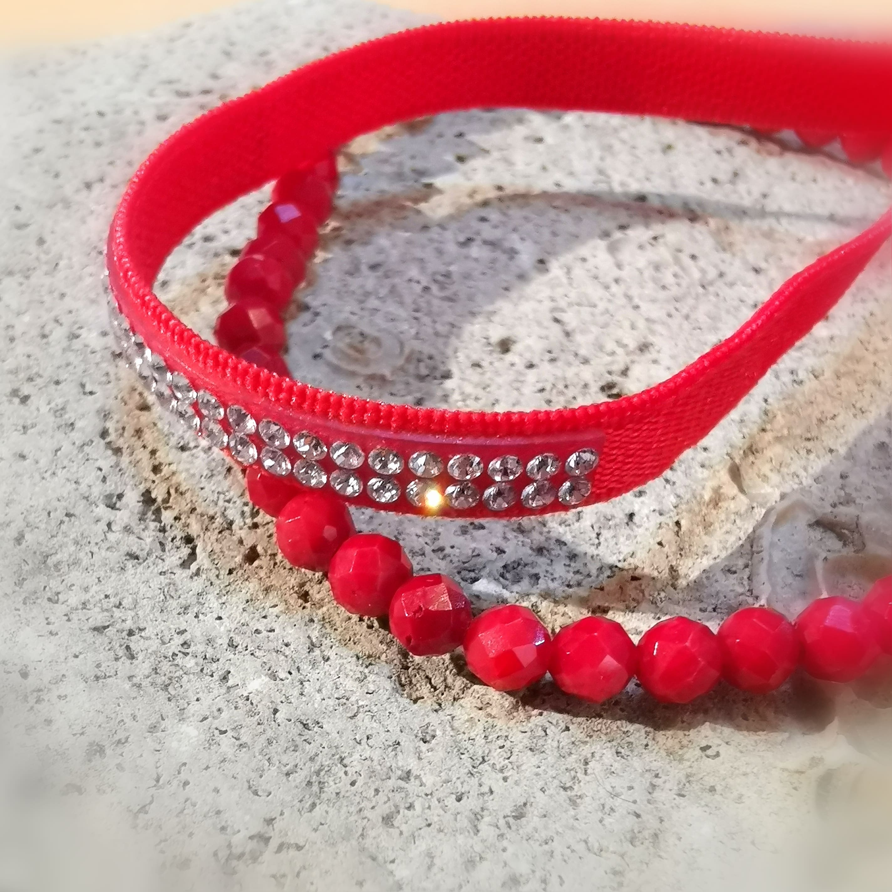 geweiht: Koralle Armbändchen Set love peace and happiness, Edelstein Heilstein Karma Armband und Swarovski Kristalle, Licht und Liebe