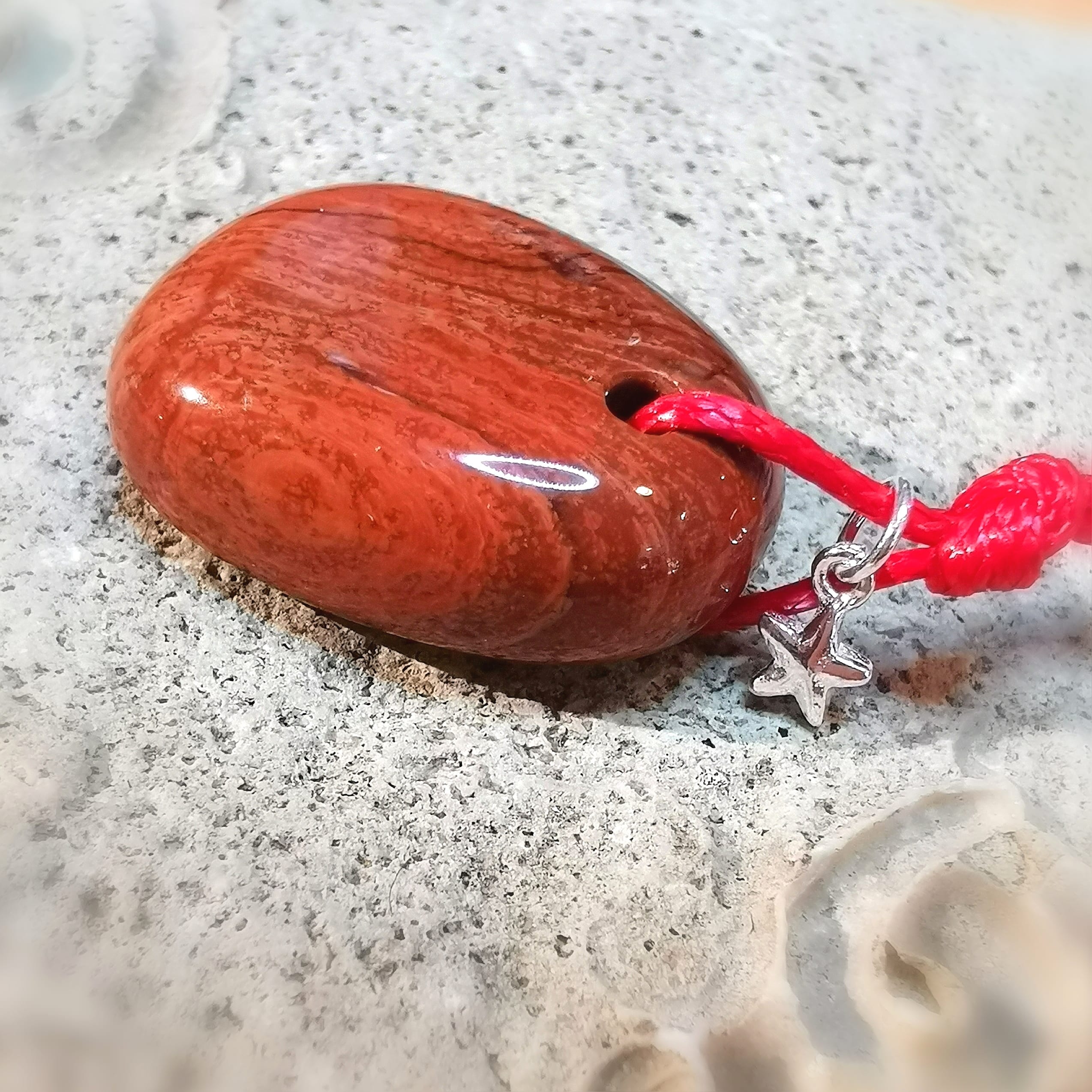 roter Jaspis Edelstein Seestern Karma Kette - Liebe und Glück