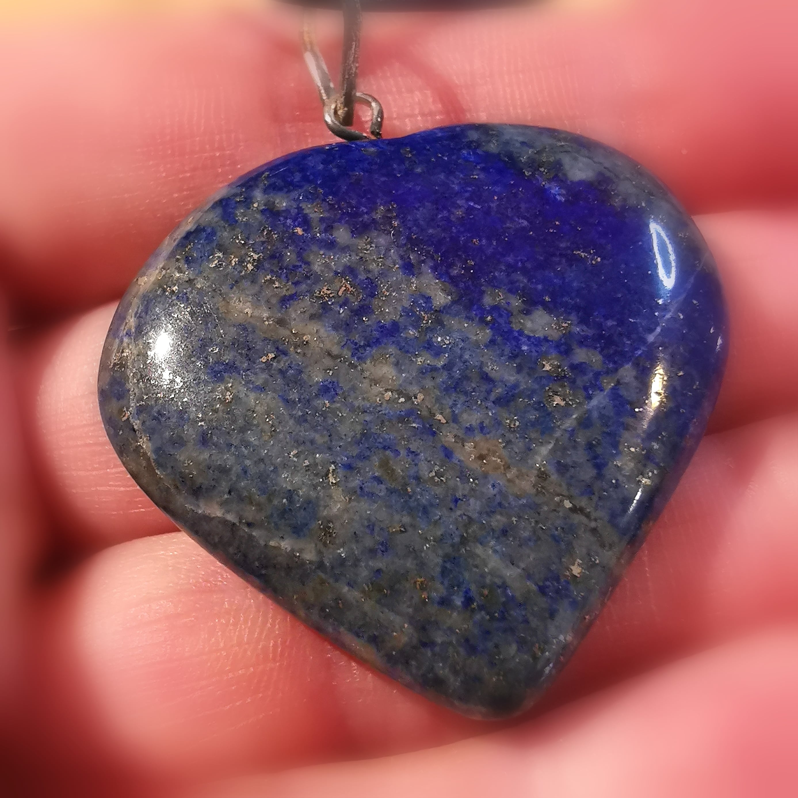 Lapislazuli Lebensbaum Herz Leder Karma Kette, Himmel und Erde - geöffnet und verwurzelt