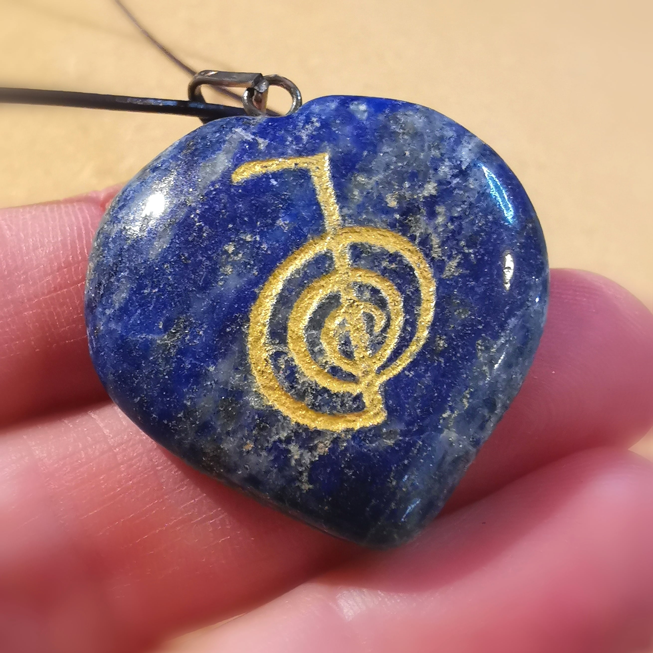Cho Ku Rei Reiki Lapislazuli Edelstein Herz, Chakra Aura KarmaKette, geweiht, Träume und Wunder