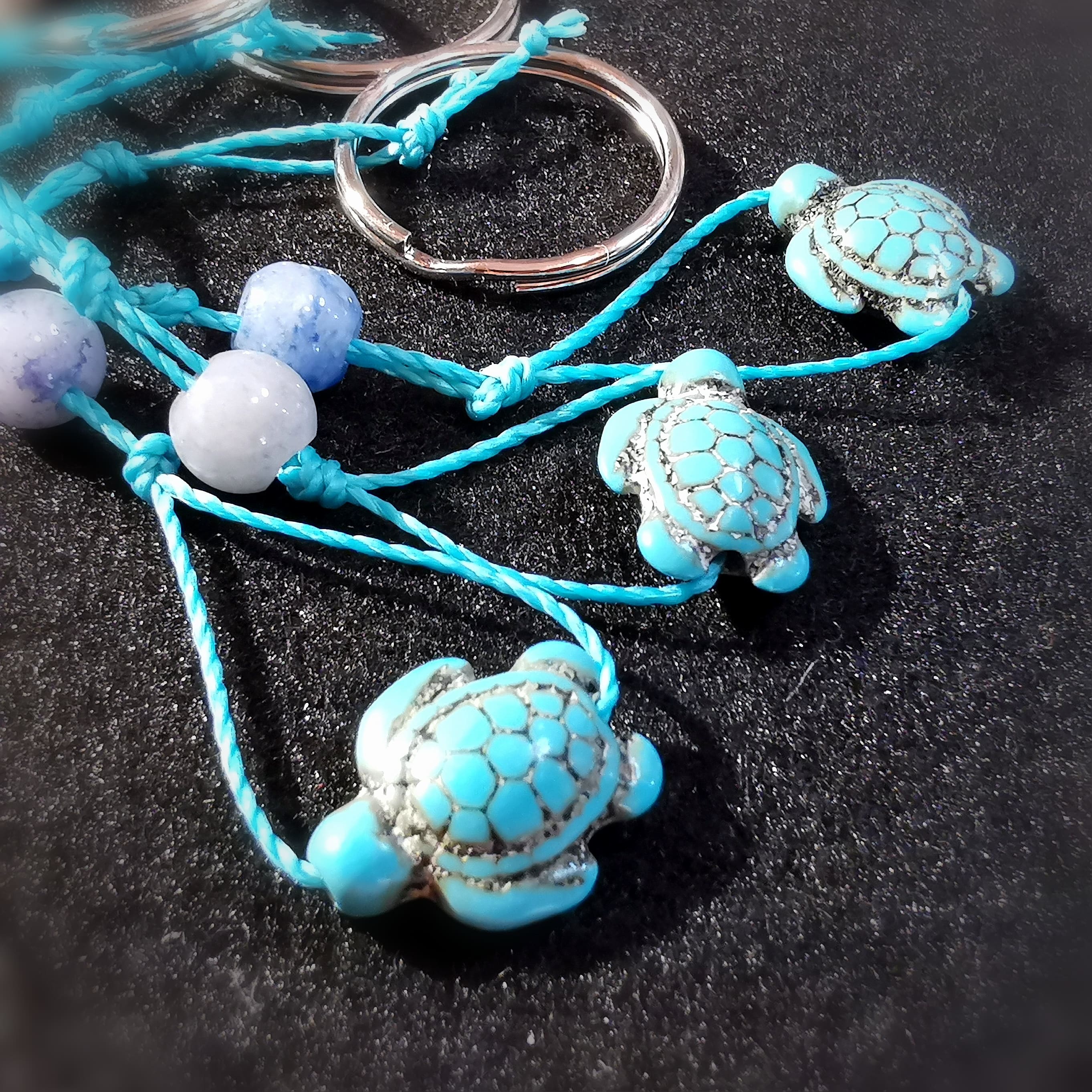 Schildkröten Charm, Edelstein Heilstein Karma Schlüsselanhänger, geweiht, sich frei schwimmen