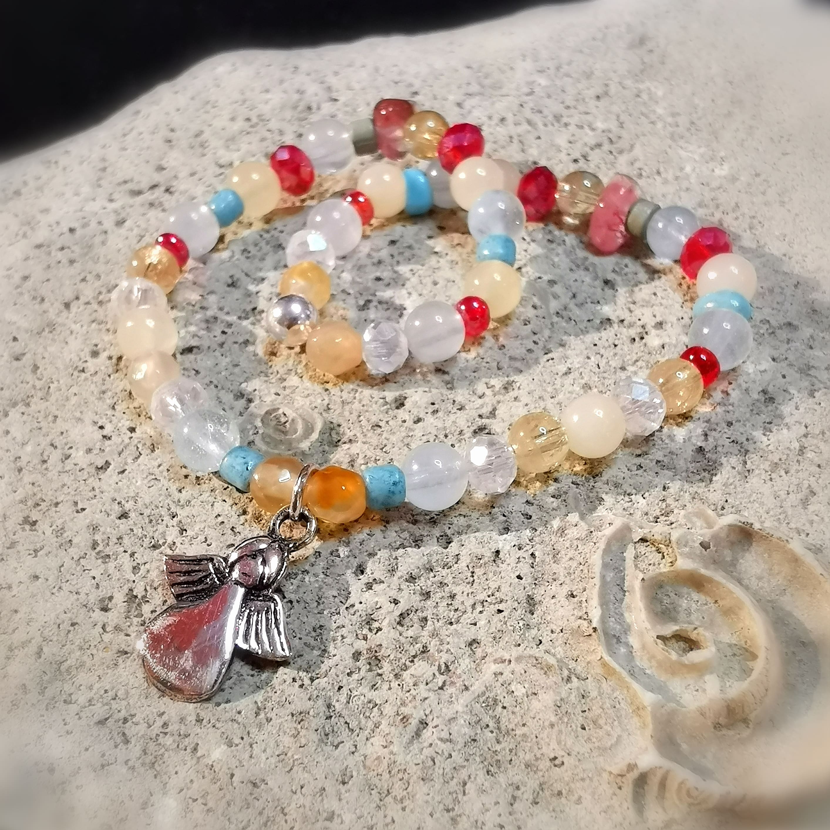 "1000 Kostbarkeiten" Schutzengel Glücksarmband Edelstein Mix Karma Armband, geweiht - im Schutz