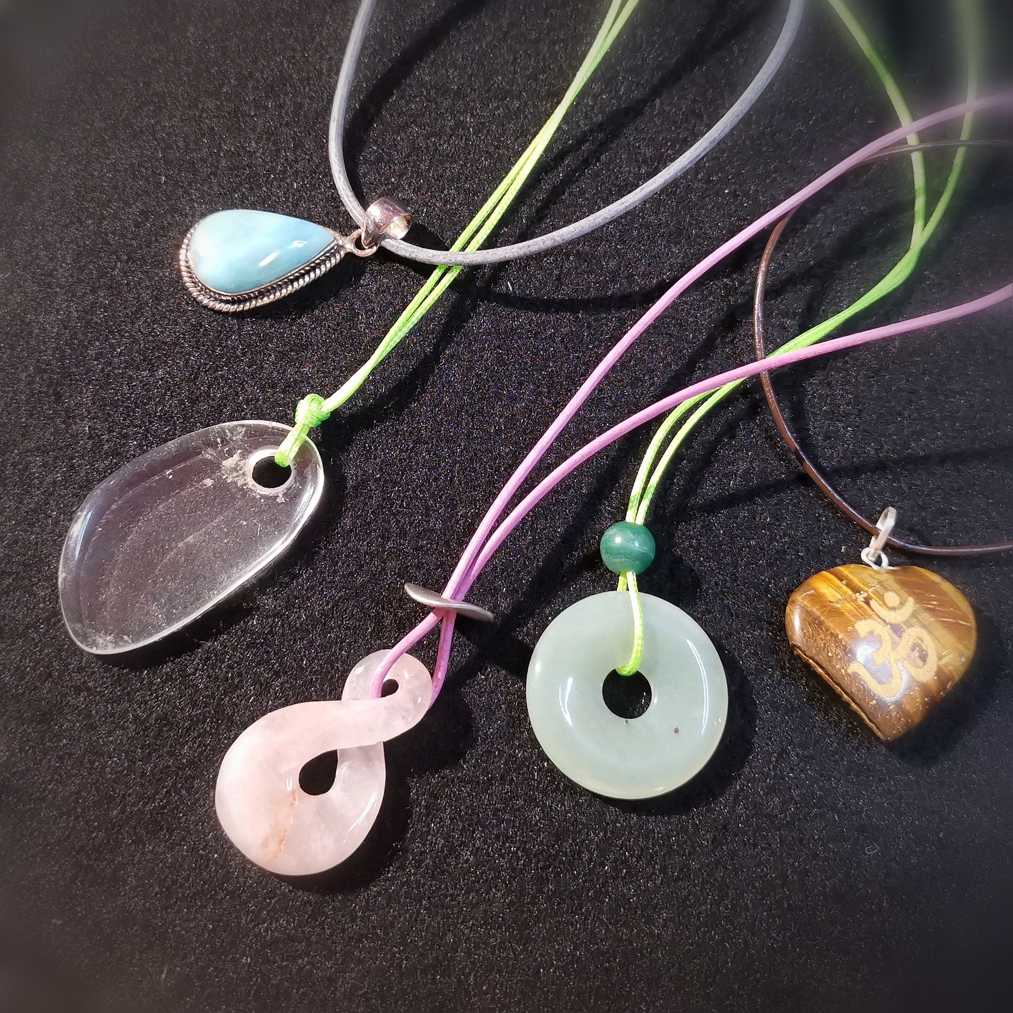 Bergkristall Platte Chakra Edelstein Heilstein Karma Kette, geweiht - Klarheit