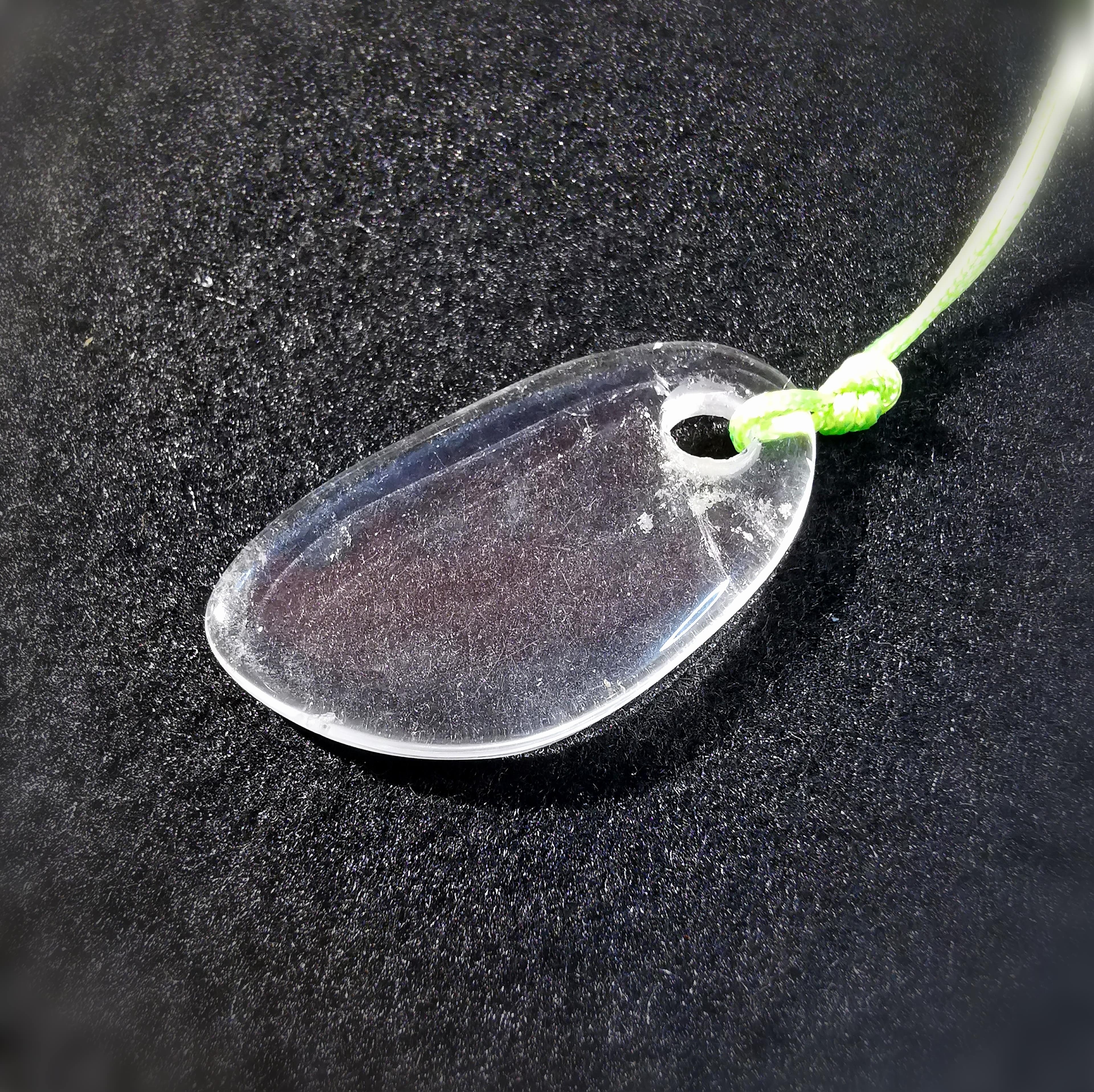 Bergkristall Platte Chakra Edelstein Heilstein Karma Kette, geweiht - Klarheit