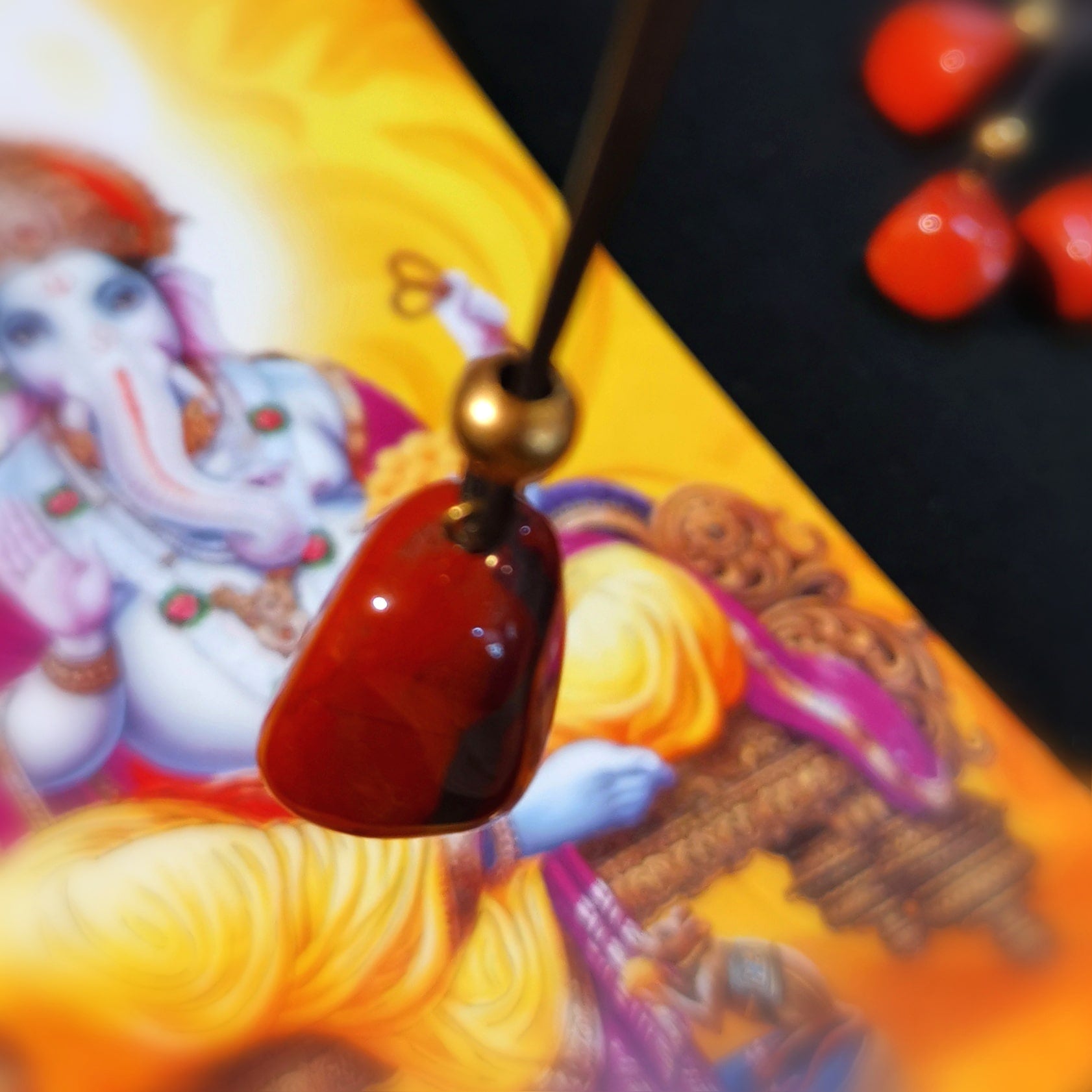 roter Jaspis Edelstein Heilstein Wurzel Chakra Karma Kette, geweiht - Kraft und Erdung