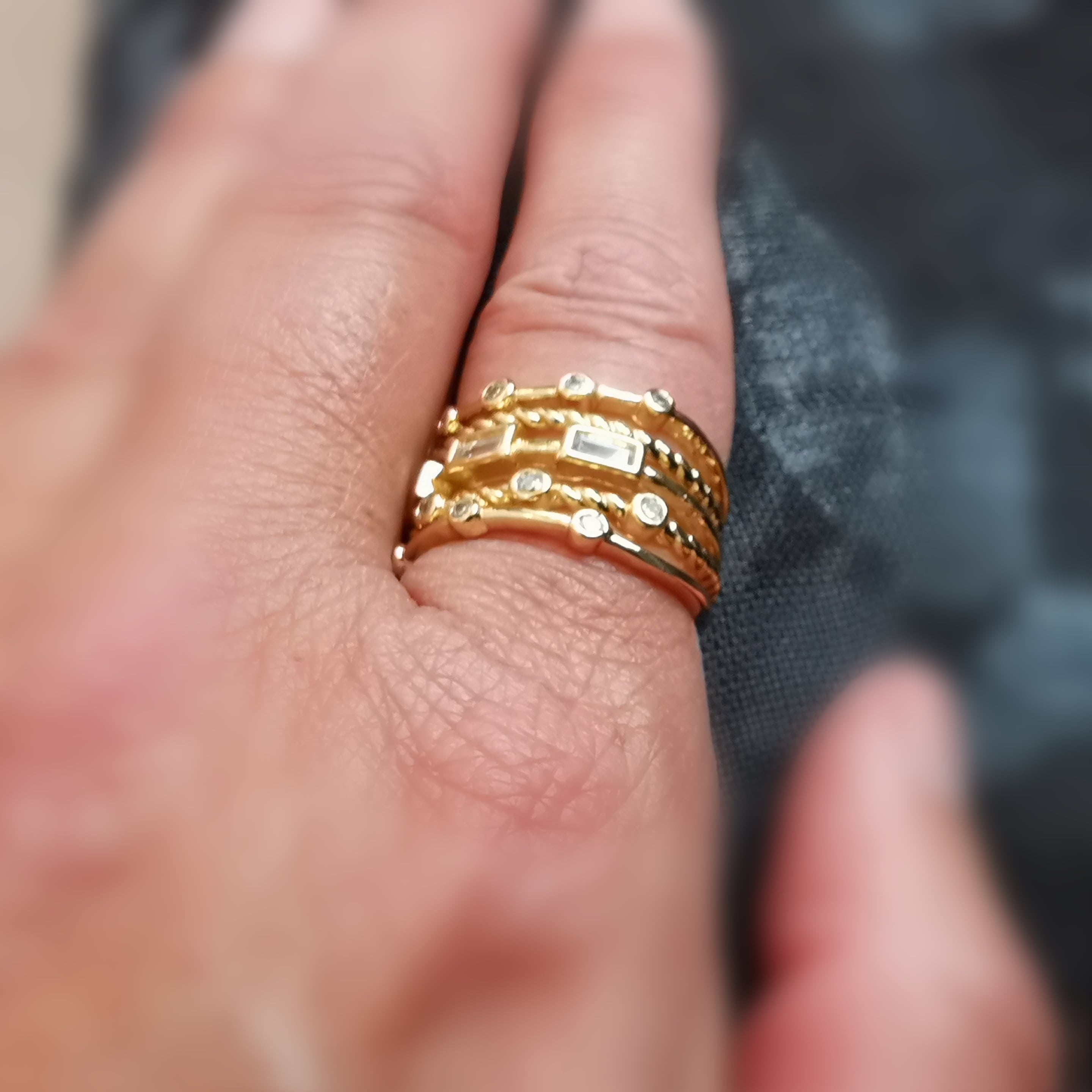 Zirkon Edelstein Ring, Boho Gold Karma Schmuck geweiht, Lebensfreude
