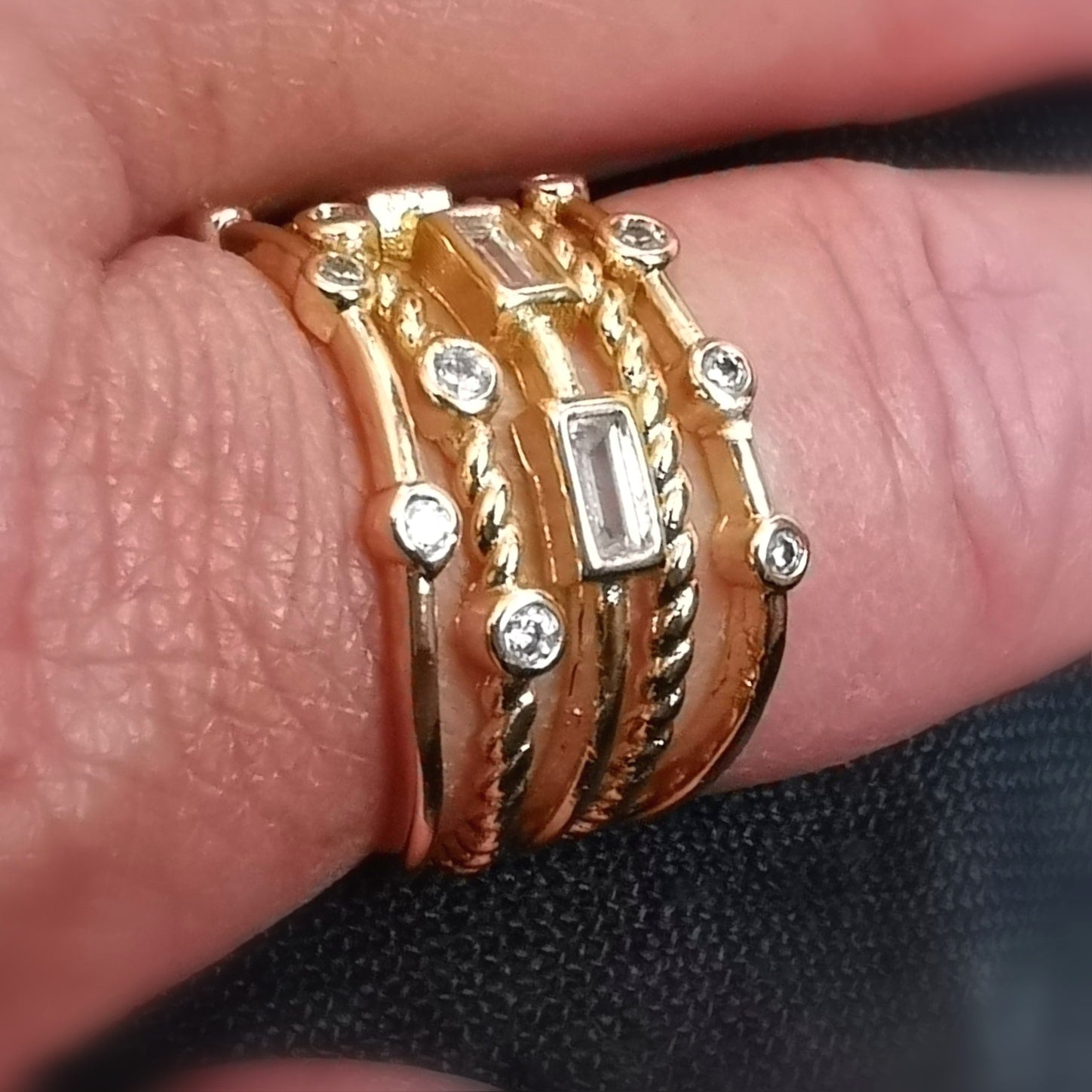 Zirkon Edelstein Ring, Boho Gold Karma Schmuck geweiht, Lebensfreude
