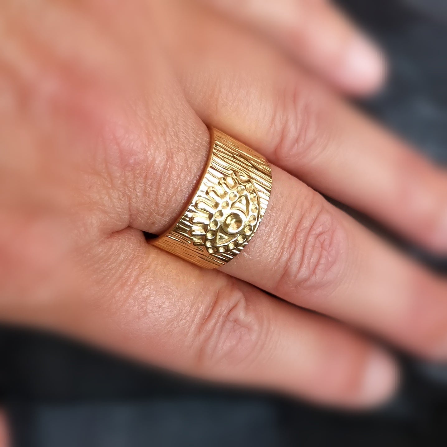 Auge von Nazar Amulett Talisman Ring, türkisches Auge Boho Gold Karma Schmuck geweiht, im Schutz