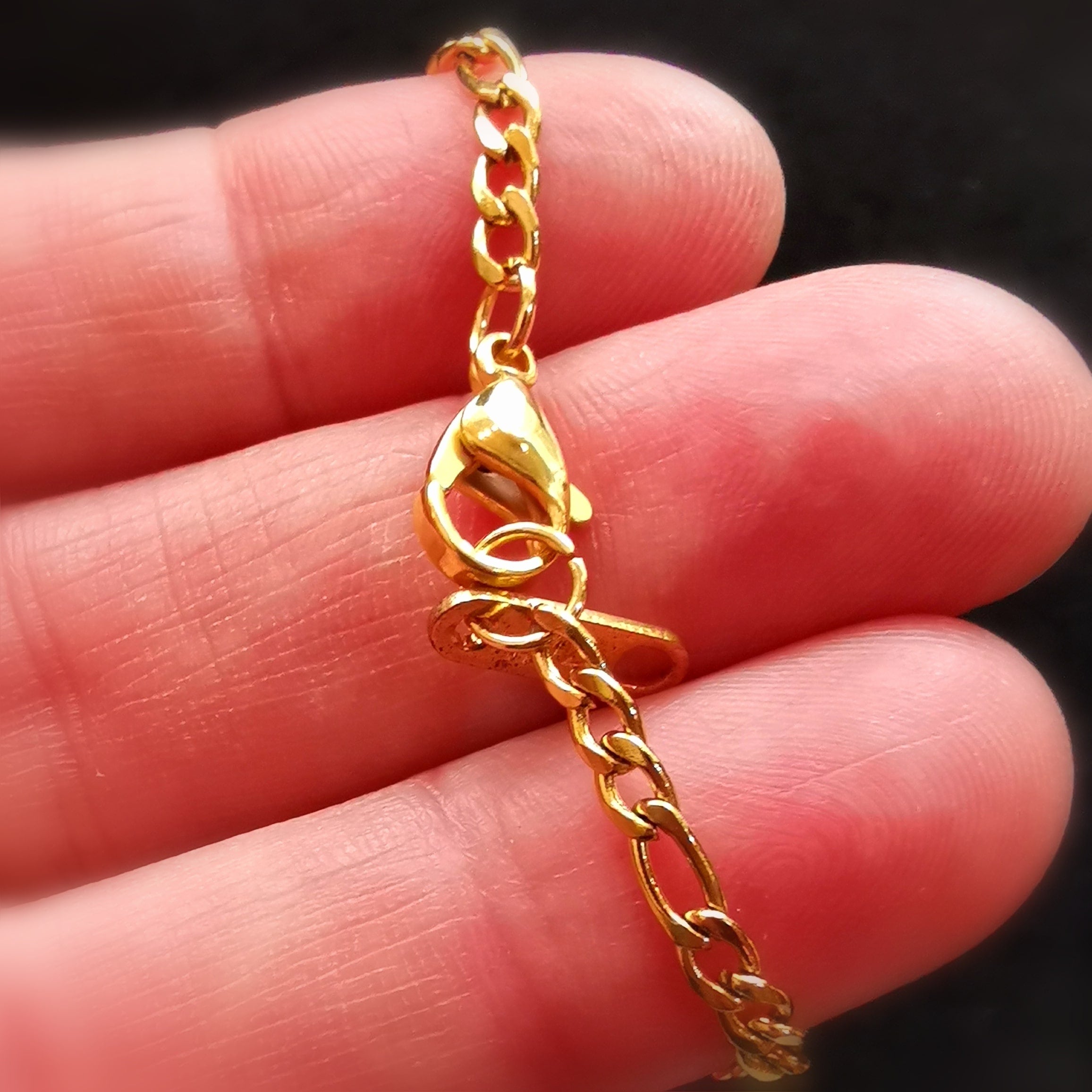 Gold Armband Fusskettchen Klassiker, Boho Gold Karma Schmuck