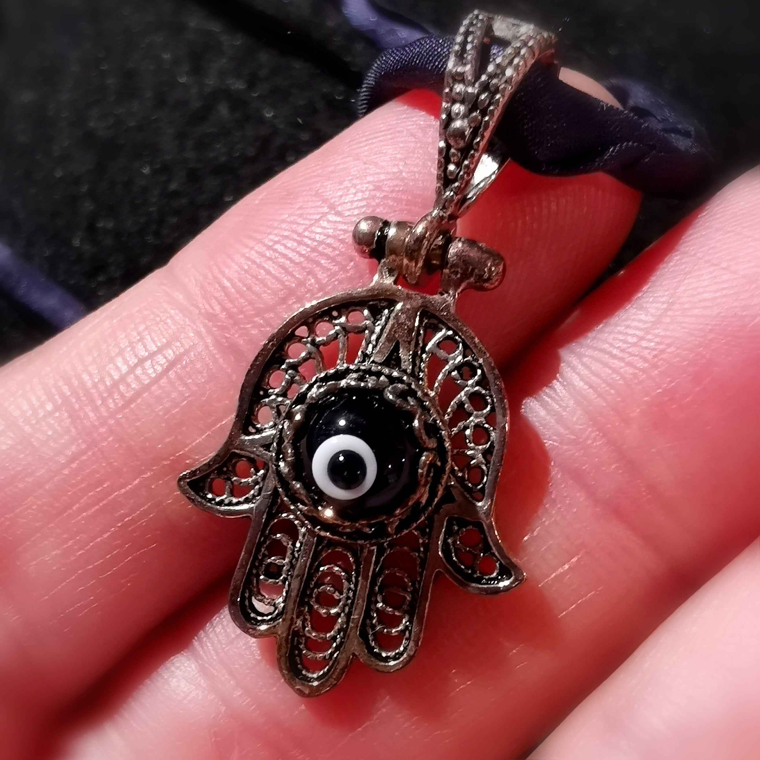 Glückskette Auge von Nazar und Heilende Hand, Hand Fatimas, geweiht, Schutz und Wohlstand