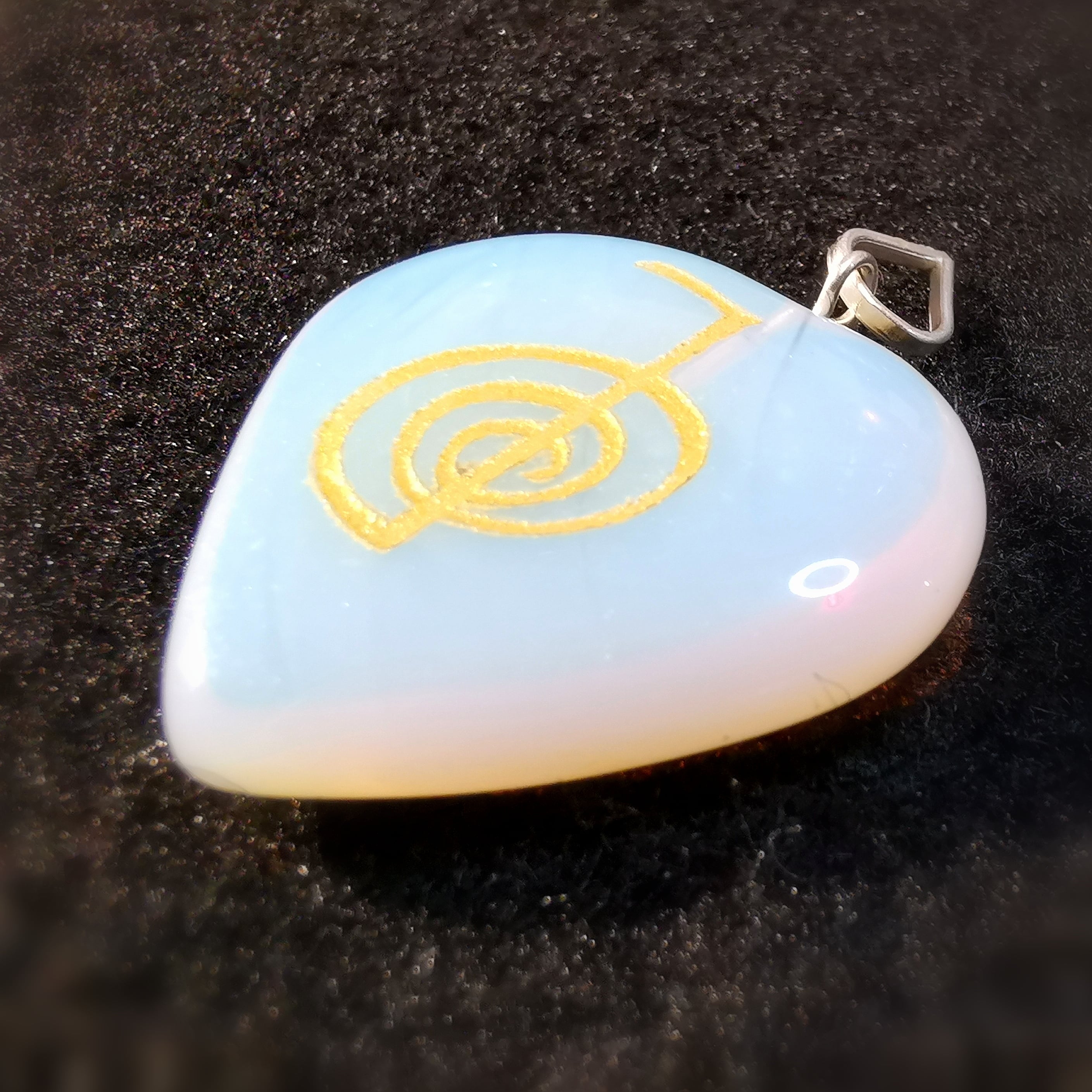 Opalith Reiki Cho Ku Rei Edelstein Herz Karma Anhänger, geweiht