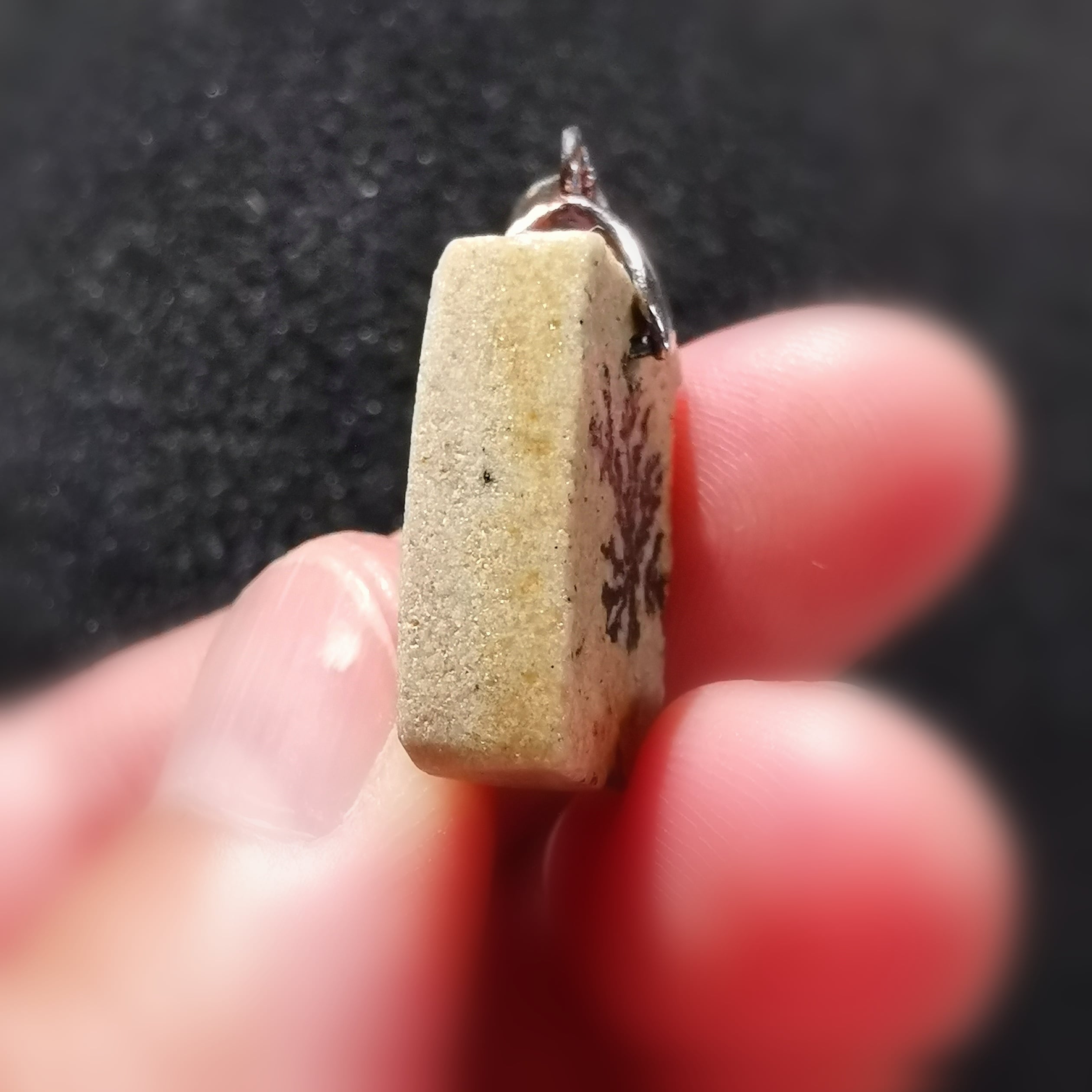 Pyrolusit Heilstein Edelstein Karma Anhänger, geweiht, Heilung auf allen Ebenen