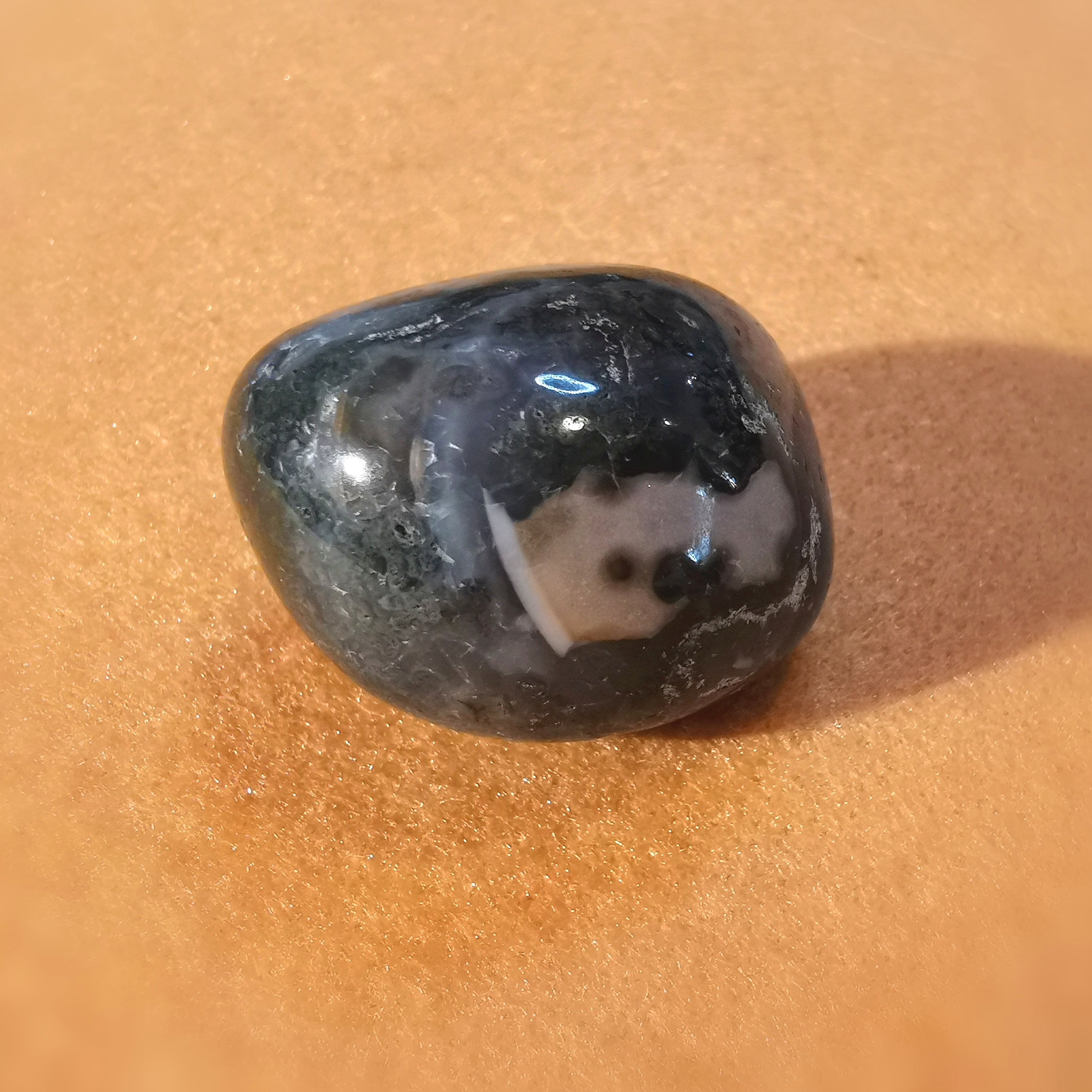 Ocean Jasper Green Hand Stone for Relaxation and Meditation, Chakra Healing Stone - Renewal