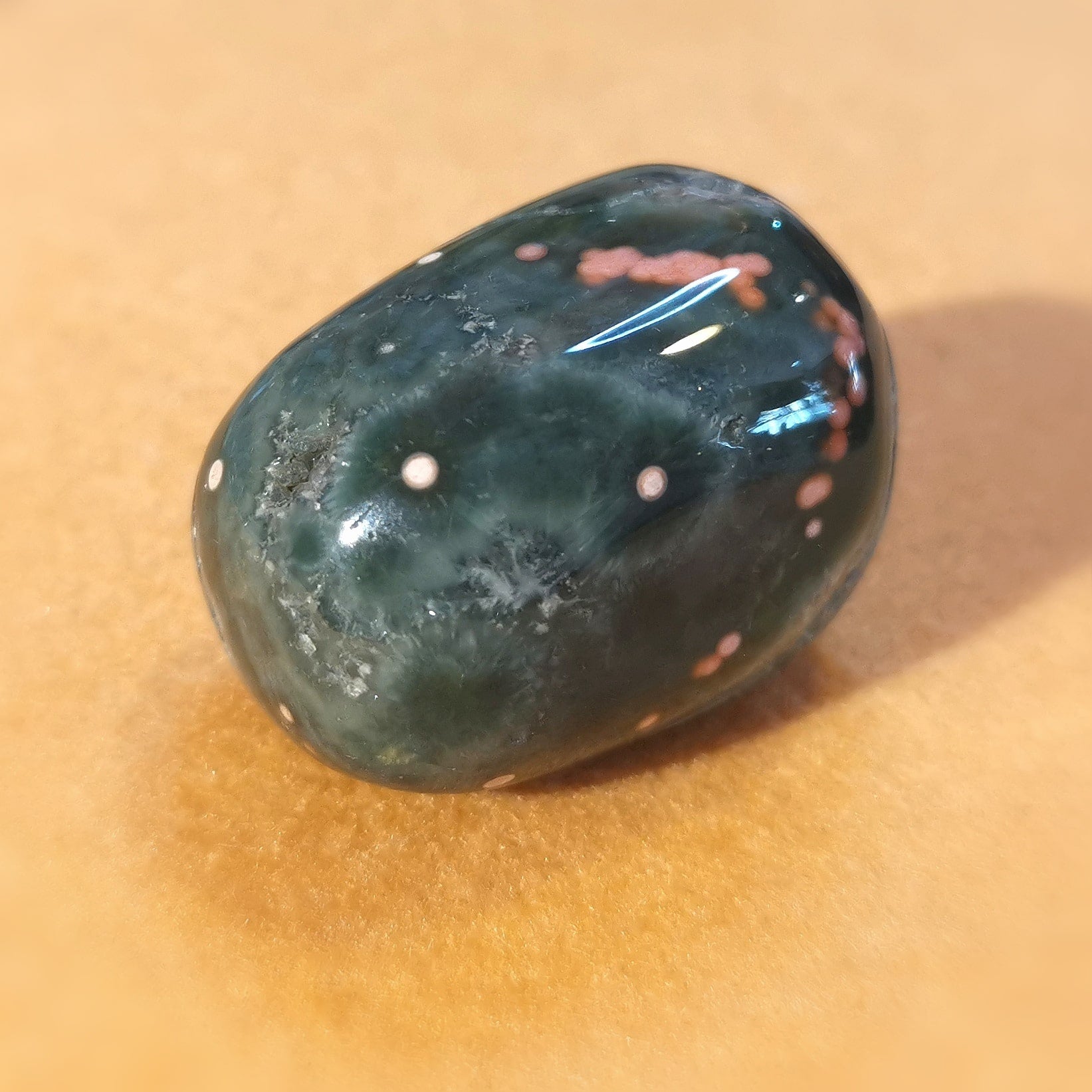 Ozean Jaspis Grün XL Handschmeichler zur Entspannung und Meditation, Chakra Heilstein - Neuanfang