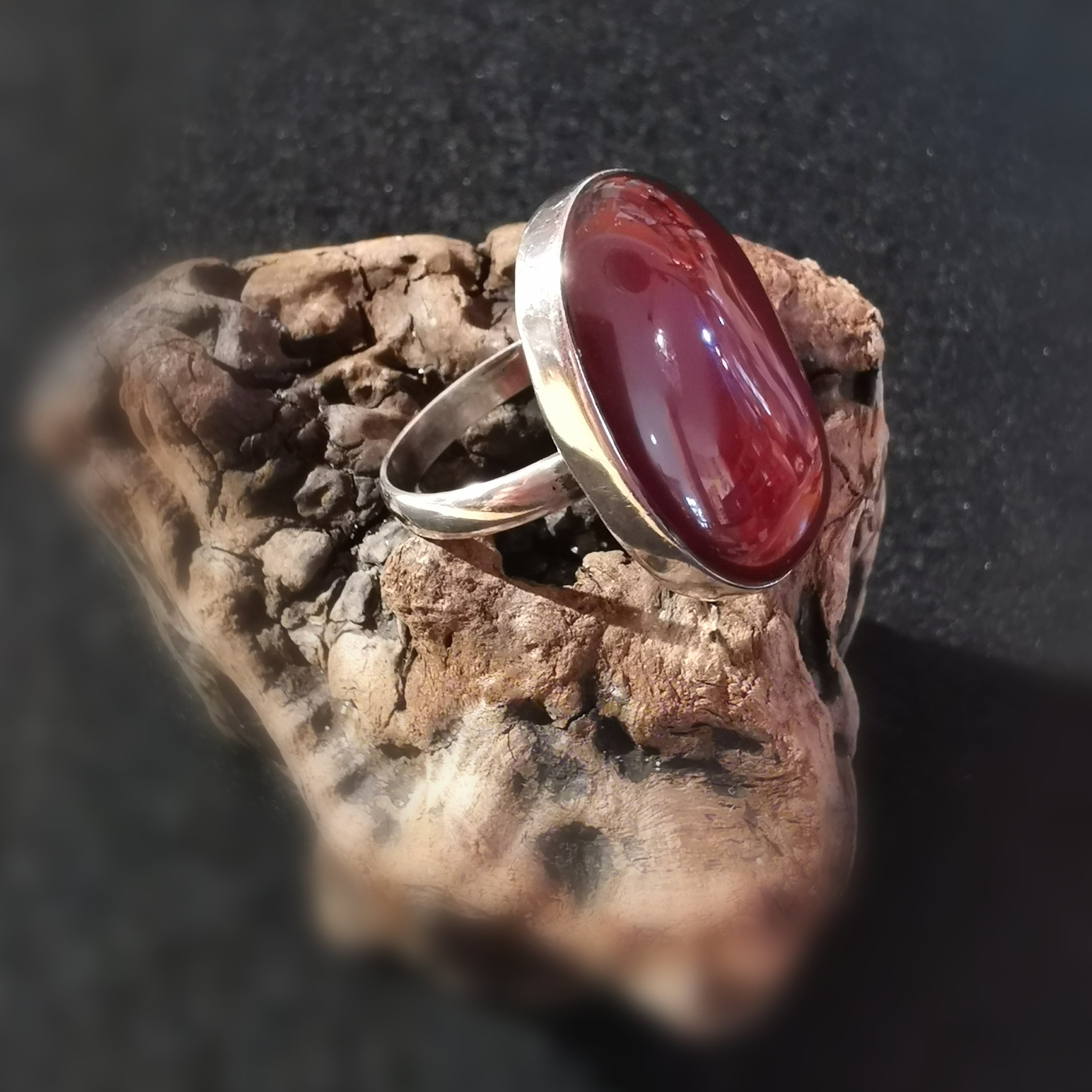 Carneol Glücksachat Edelstein Heilstein Sterlingsilber Ring Fingerring AA Qualität warmes Orange - Freude und Kreativität