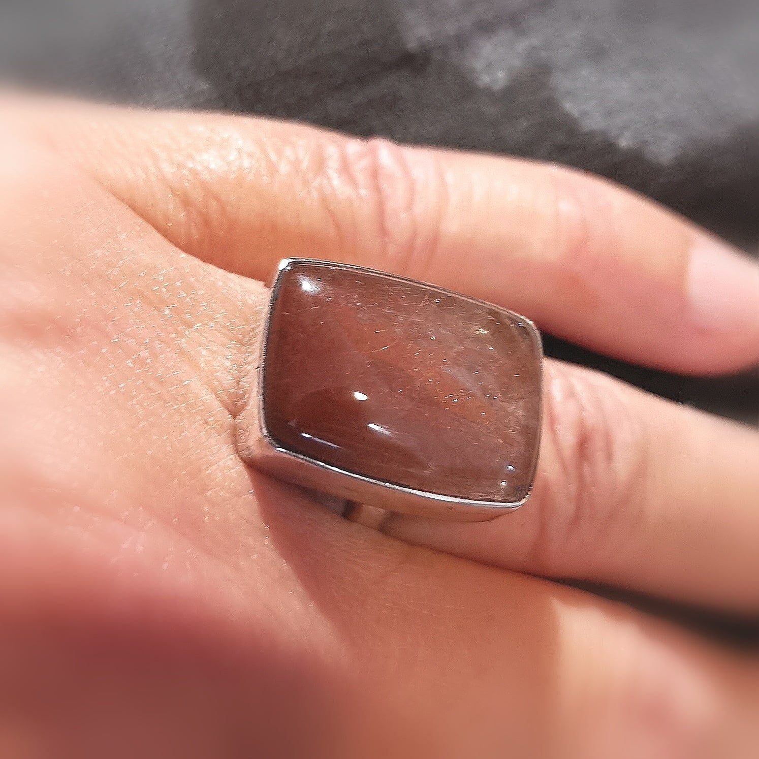 Karneol orange, Edelstein Sterlingsilber Glücksachat Chakra Karma Ring Sterlingsilber, Größe verstellbar 54 - 57 - Freude und Kreativität