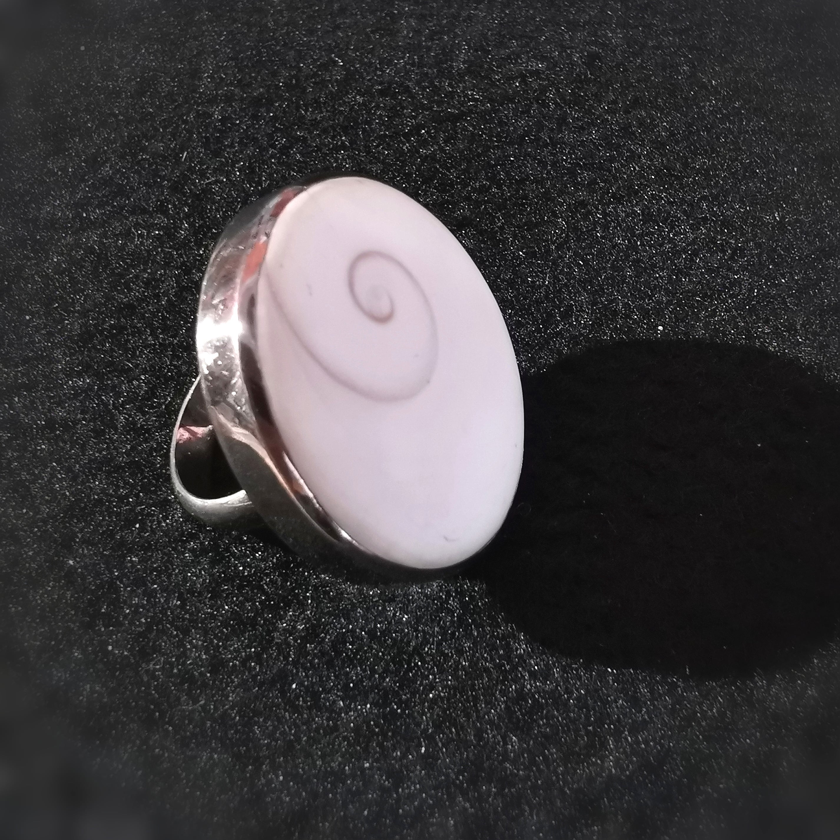 Shiva Auge Ring XXL Vintage, Shivas Auge Muschel Sterlingsilber Ring Größe 58 - im Schutz