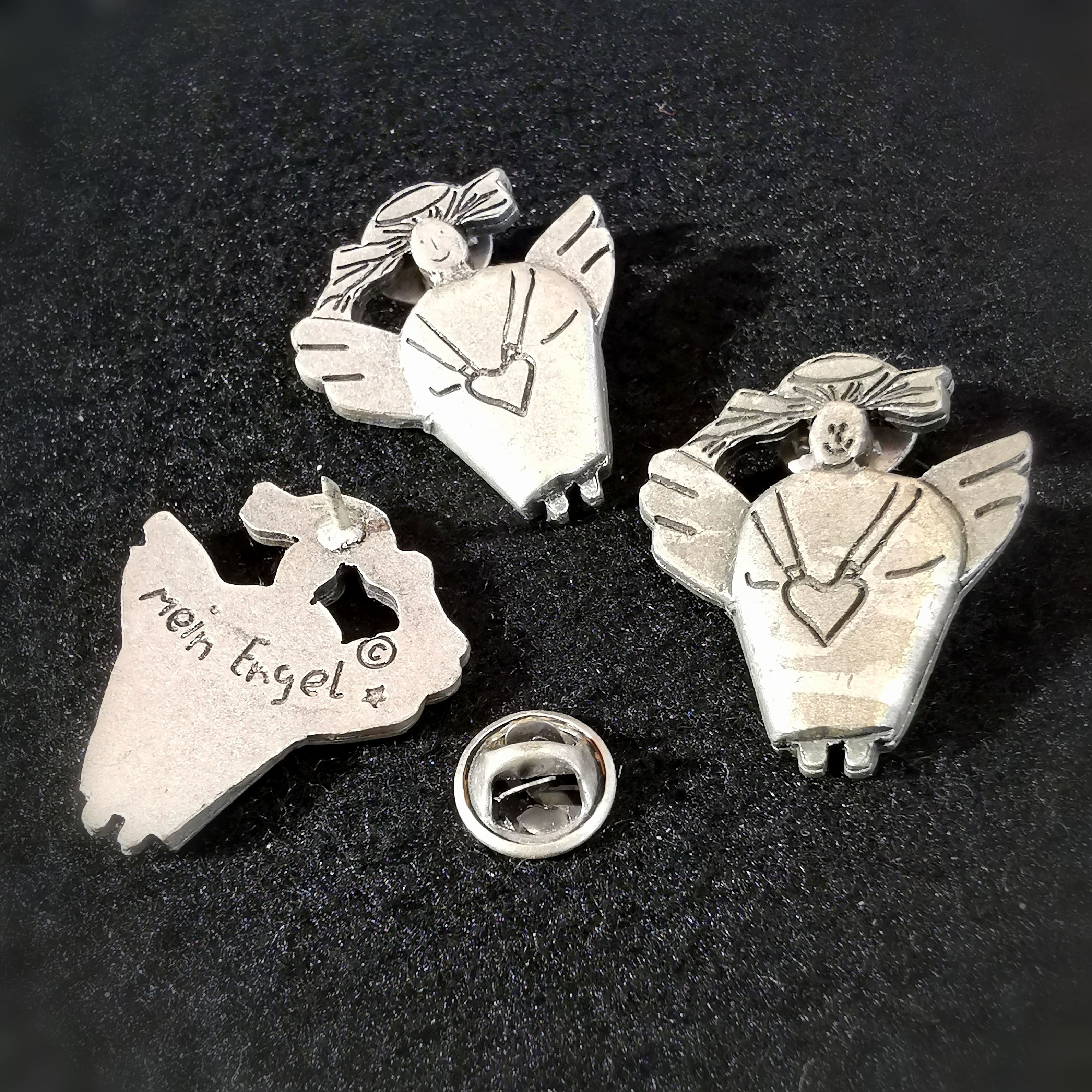 Schutzengelchen Zinn Pin "mein Engel" Engel Pin Ansteck Schmuckstück, Karma Anstecker / Anstecknadel, geweiht - Liebe Schutz Kraft