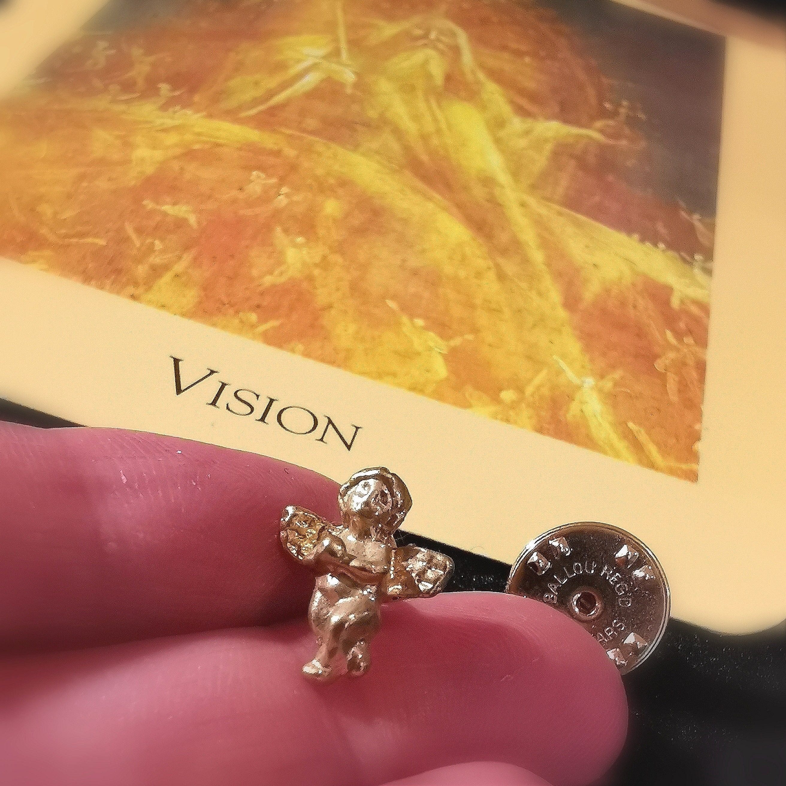 Engel Pin Ansteck Schmuckstück, Karma Anstecker / Anstecknadel, geweiht, make a wish, wünsche dir ´was, Liebe Schutz Kraft - Visionen