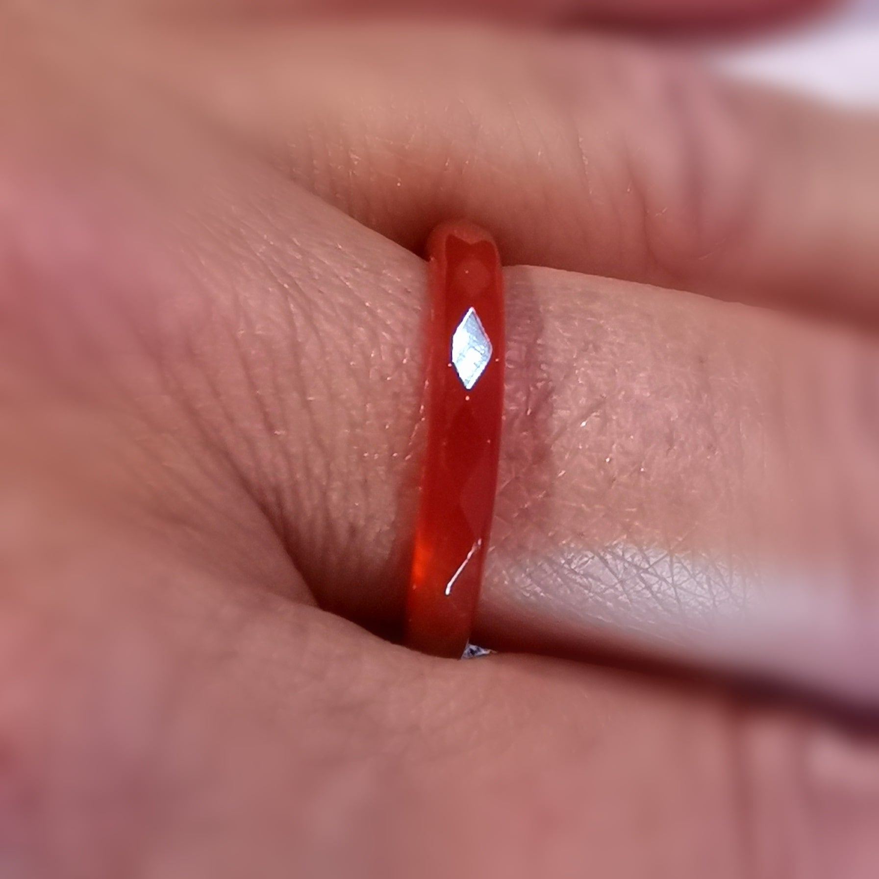 Glück und Freude: Achat Carneol Edelstein Heilstein Karma Ring facettiert. Größe 57 - Lebensfreude und Kreativität