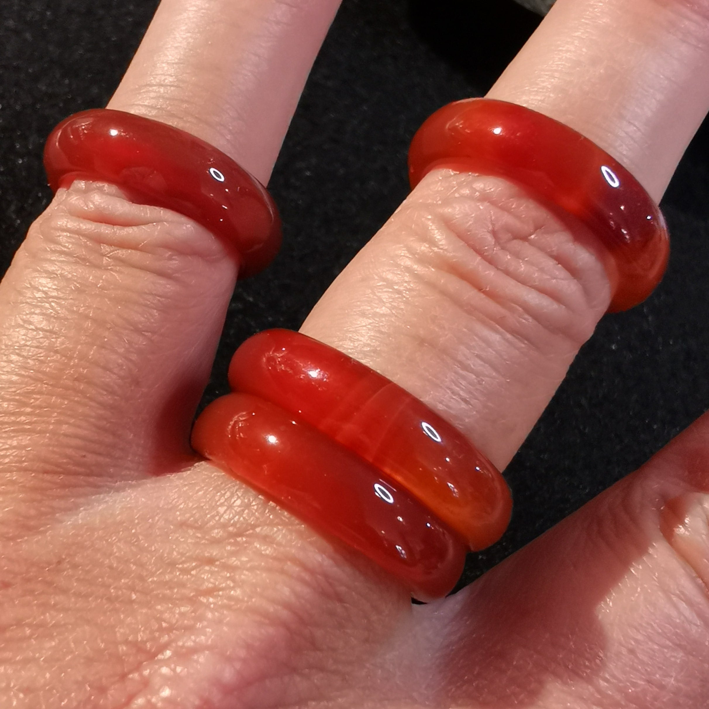 Felicidad y alegría: Anillo de karma con piedra curativa de ágata cornalina - alegría de vivir y creatividad